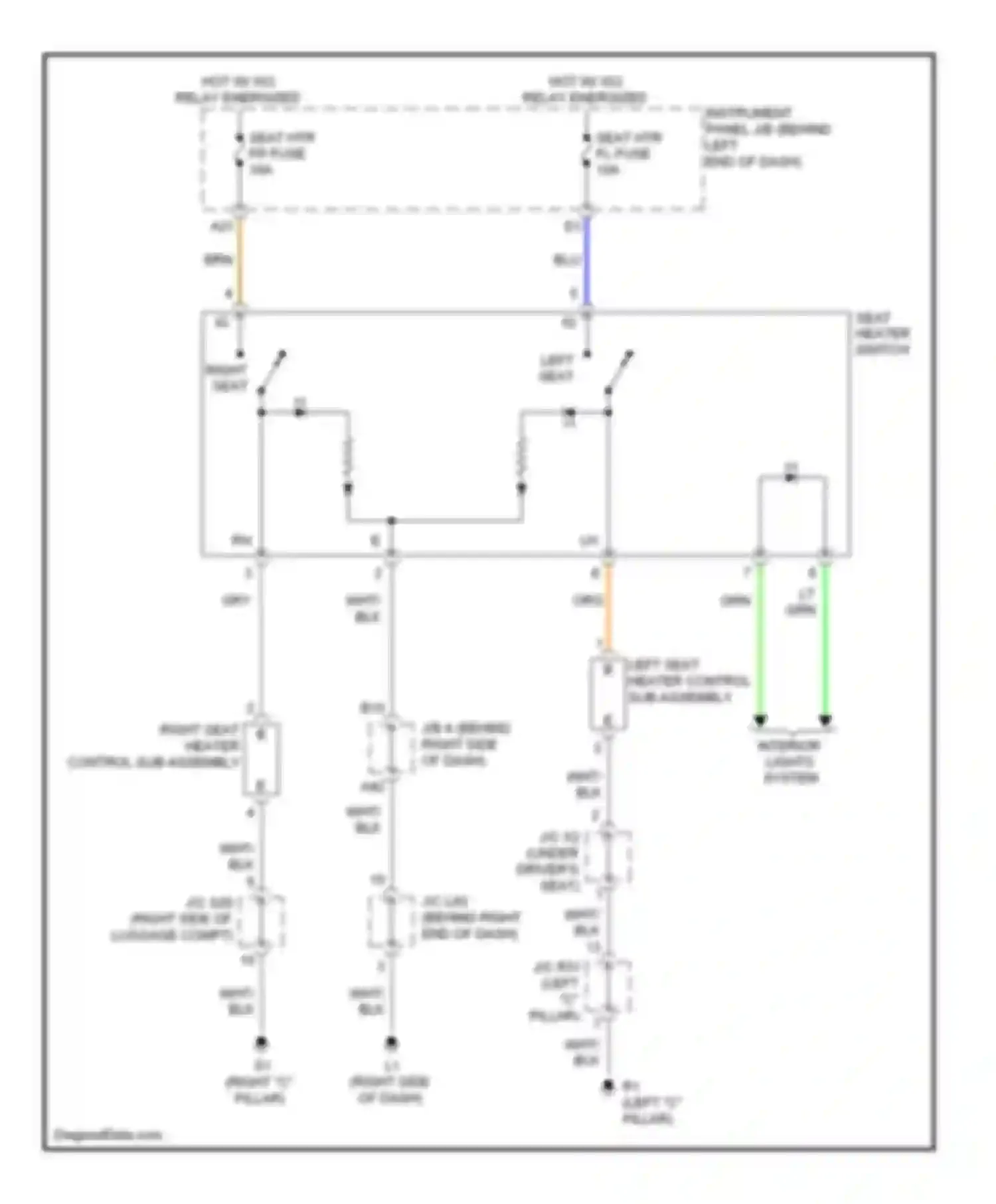 Prius Toyota III (2009-2011): Heated seats circuit