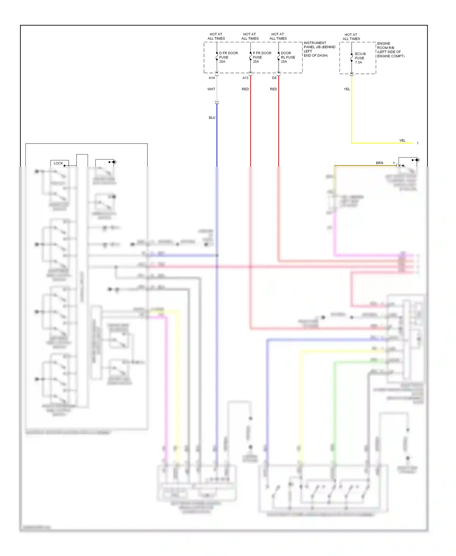 Toyota Prius III (2009-2011) multiplex network master switch assembly wiring diagram  (1 of 1)