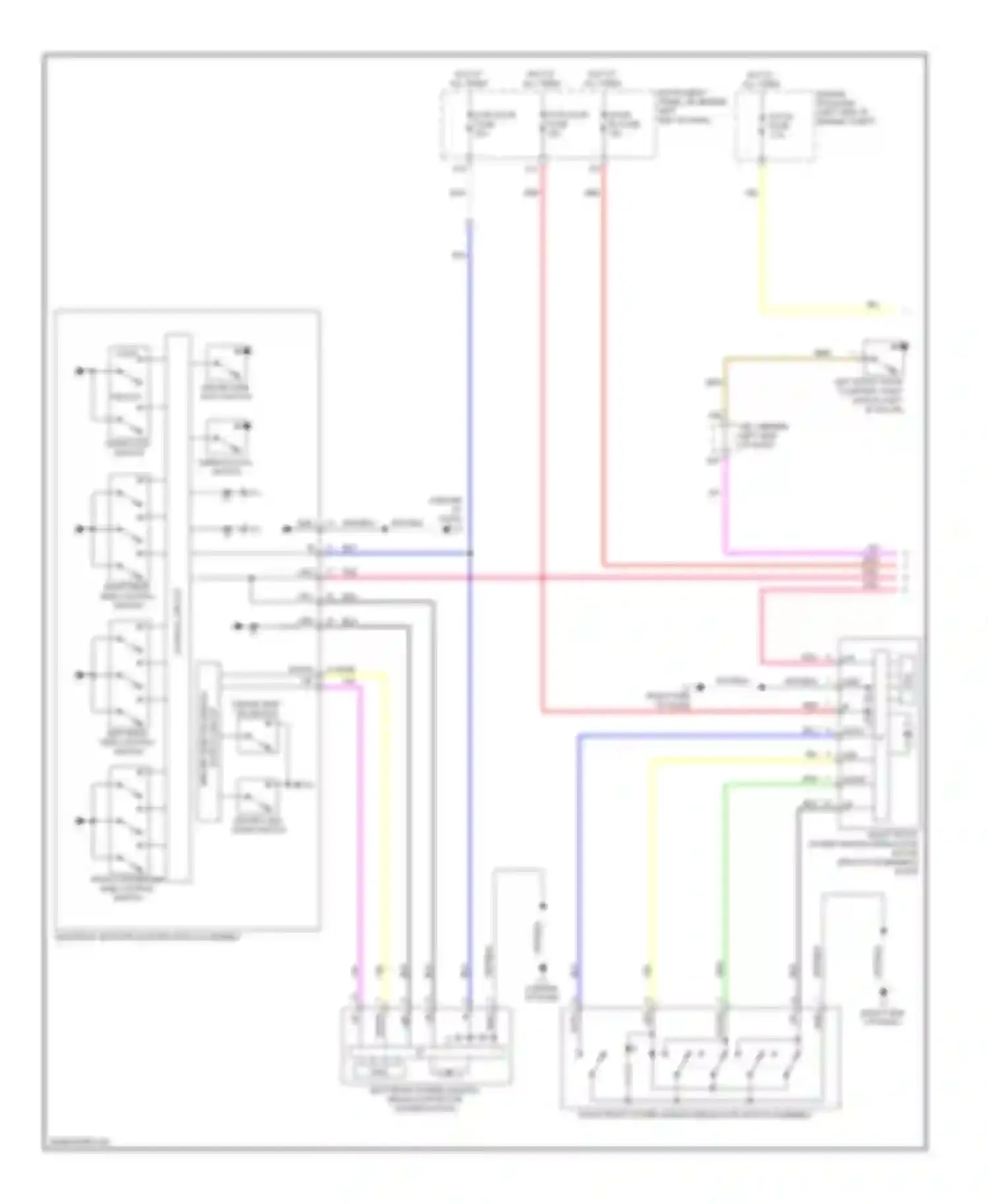 Wiring diagram right rear side control switch for Toyota Prius III (2009-2011) (1 of 1)