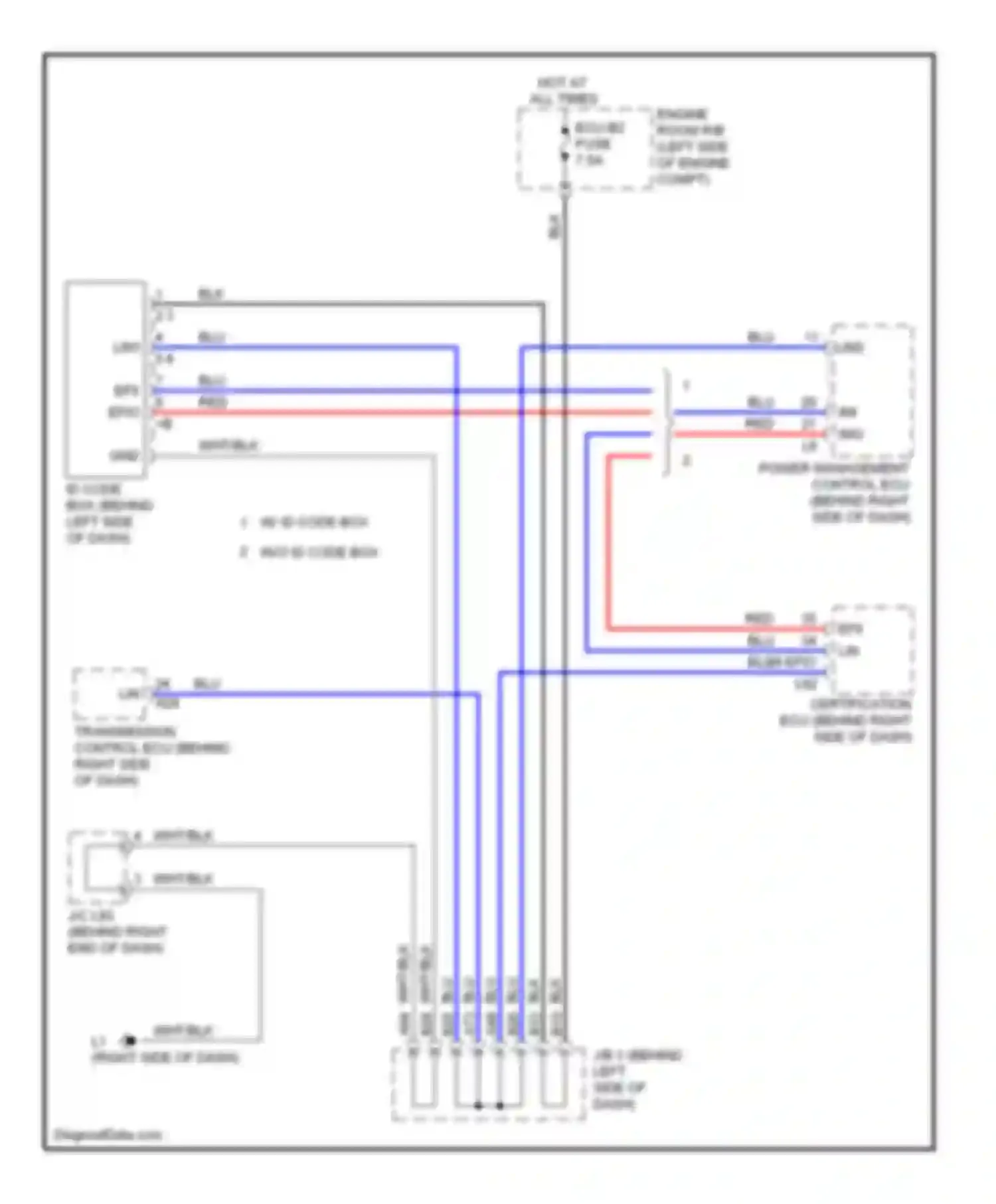 Wiring diagram w/ id code box for Toyota Prius III (2009-2011) (2 of 3)