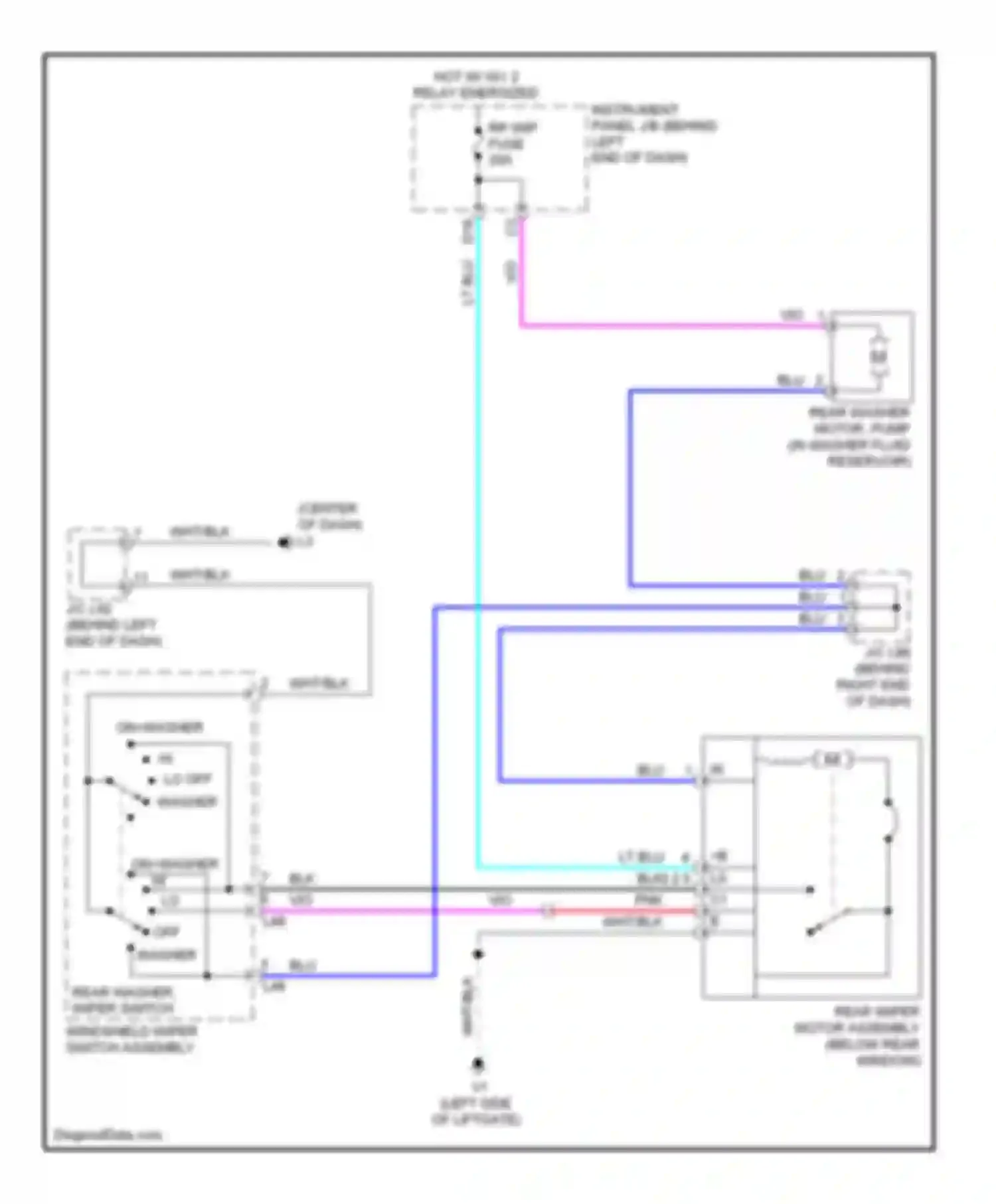 Wiring diagram windshield wiper switch assembly for Toyota Prius III (2009-2011) (4 of 4)