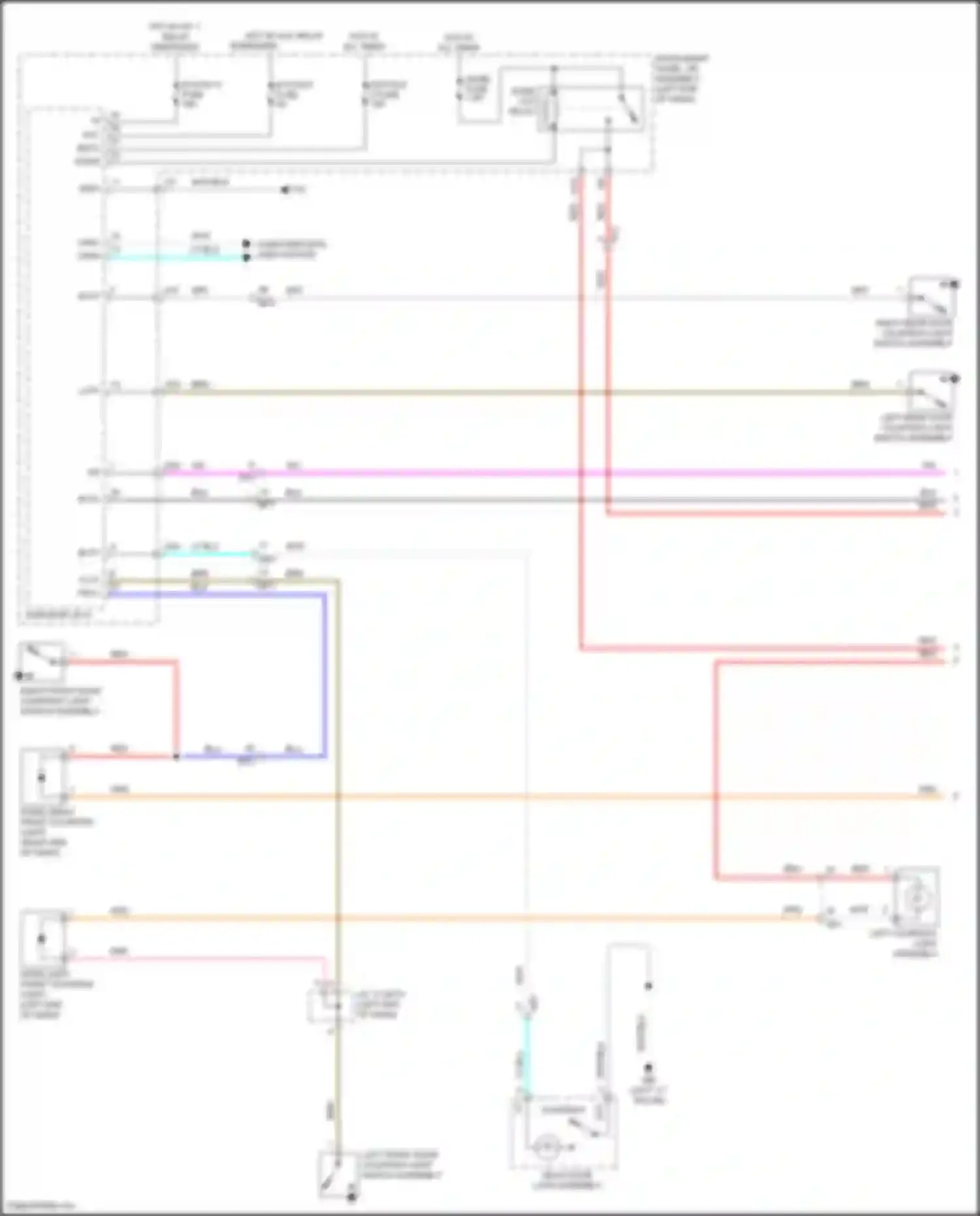 Prius Toyota IV facelift (2018-2023): Courtesy lamps circuit (1 of 2)
