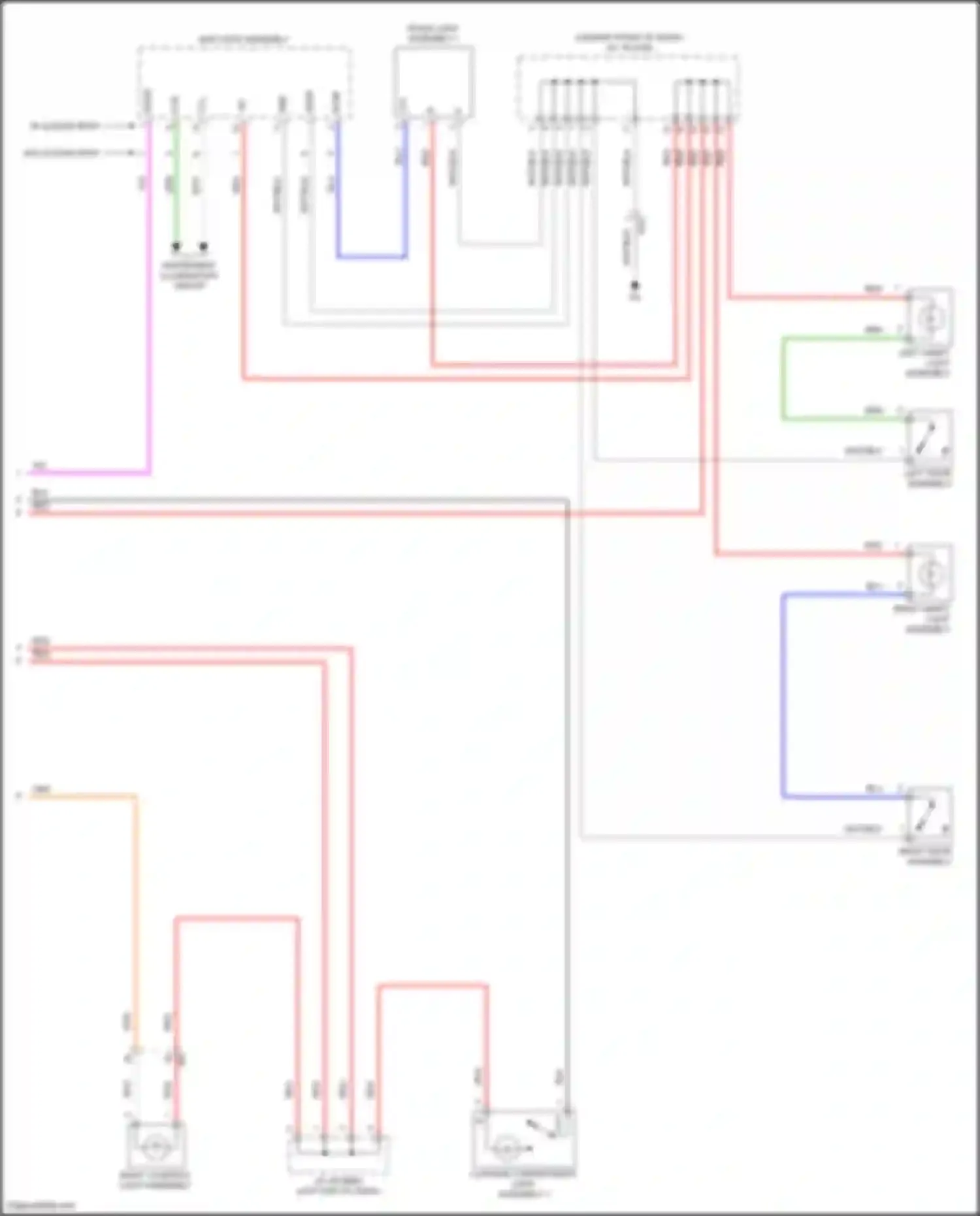 Prius Toyota IV facelift (2018-2023): Courtesy lamps circuit (2 of 2)