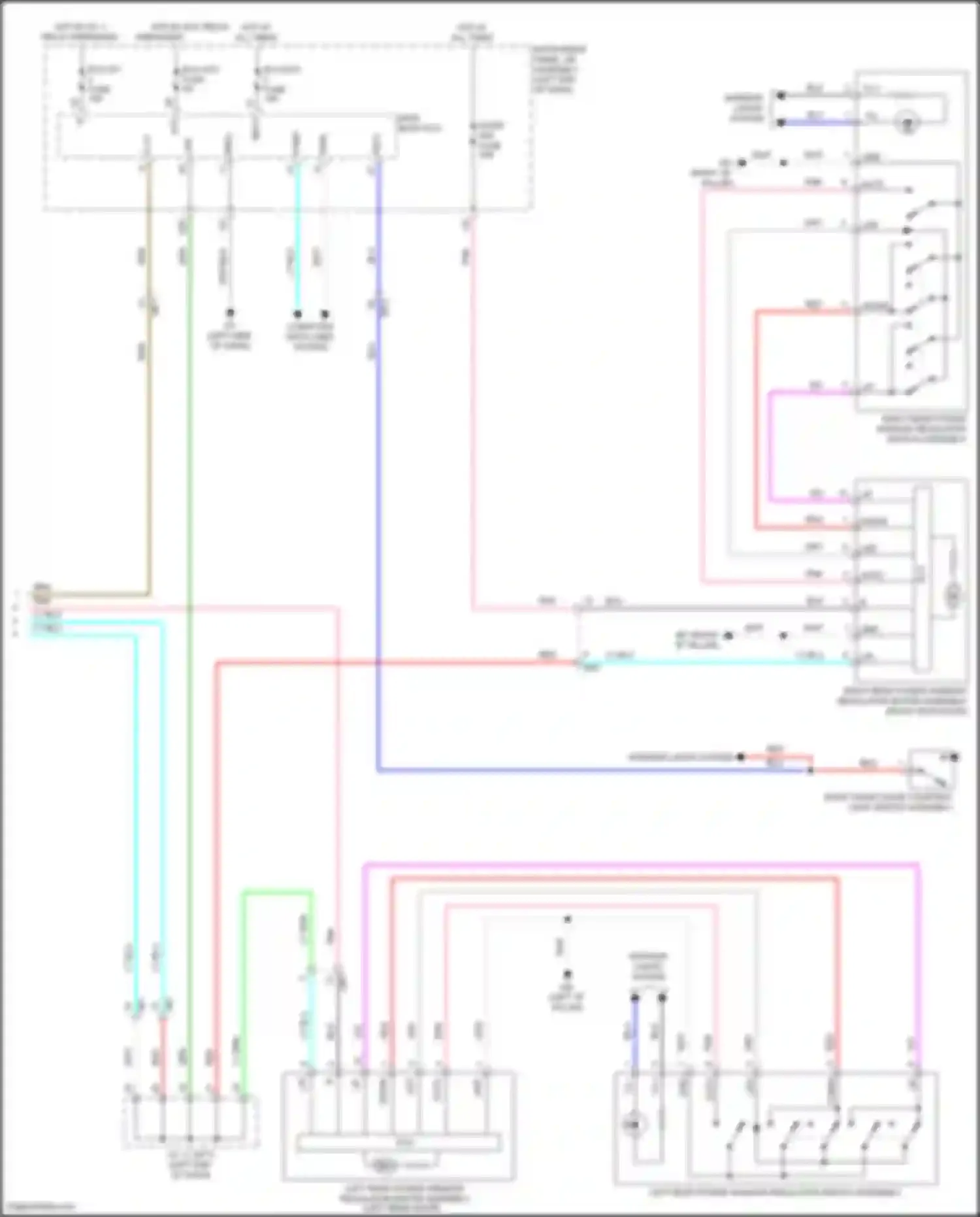 Prius Toyota IV facelift (2018-2023): Power windows circuit (2 of 2)