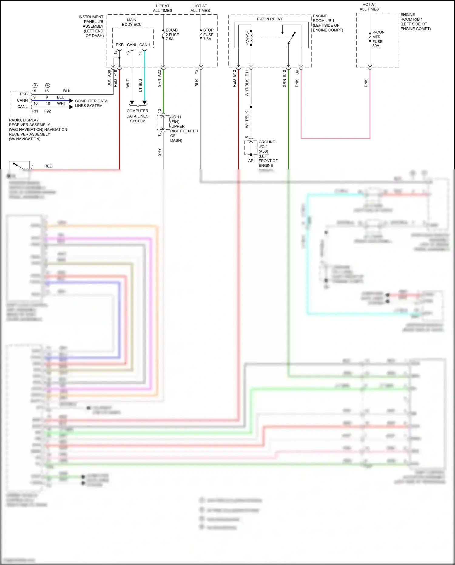 Toyota Prius IV (2015-2019) computer data lines system wiring diagram  (19 of 66)