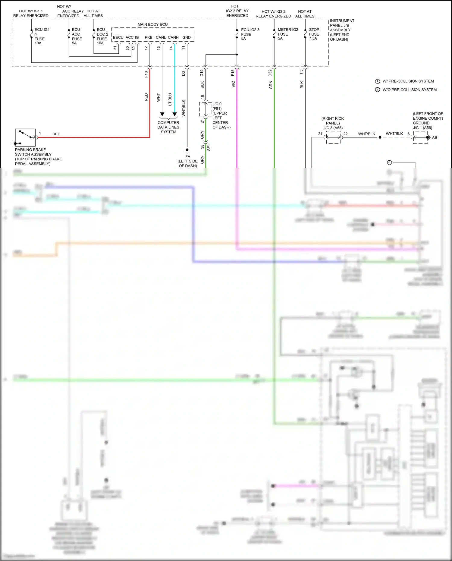 Toyota Prius IV (2015-2019) computer data lines system wiring diagram  (53 of 66)