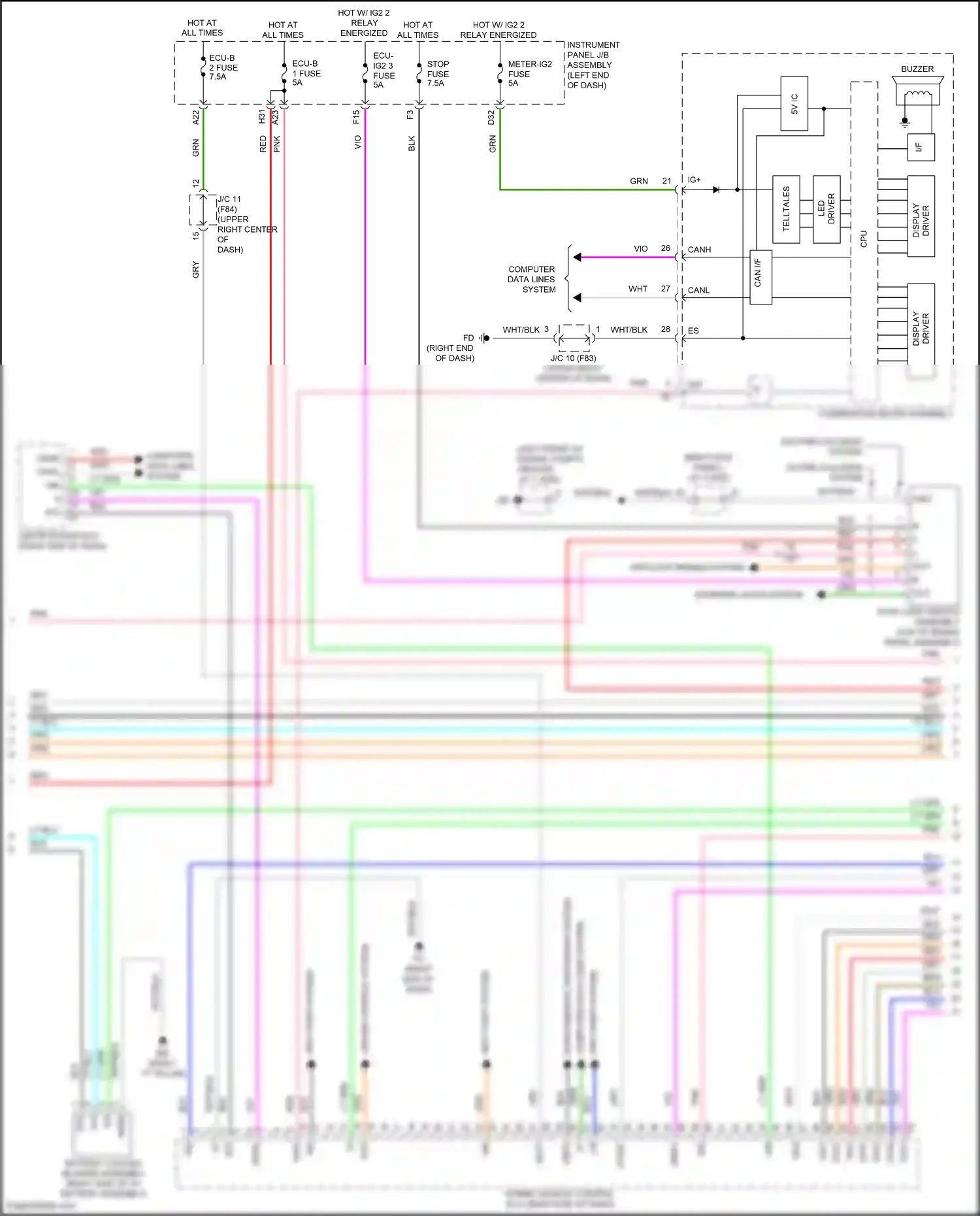 Toyota Prius IV (2015-2019) computer data lines system wiring diagram  (64 of 66)