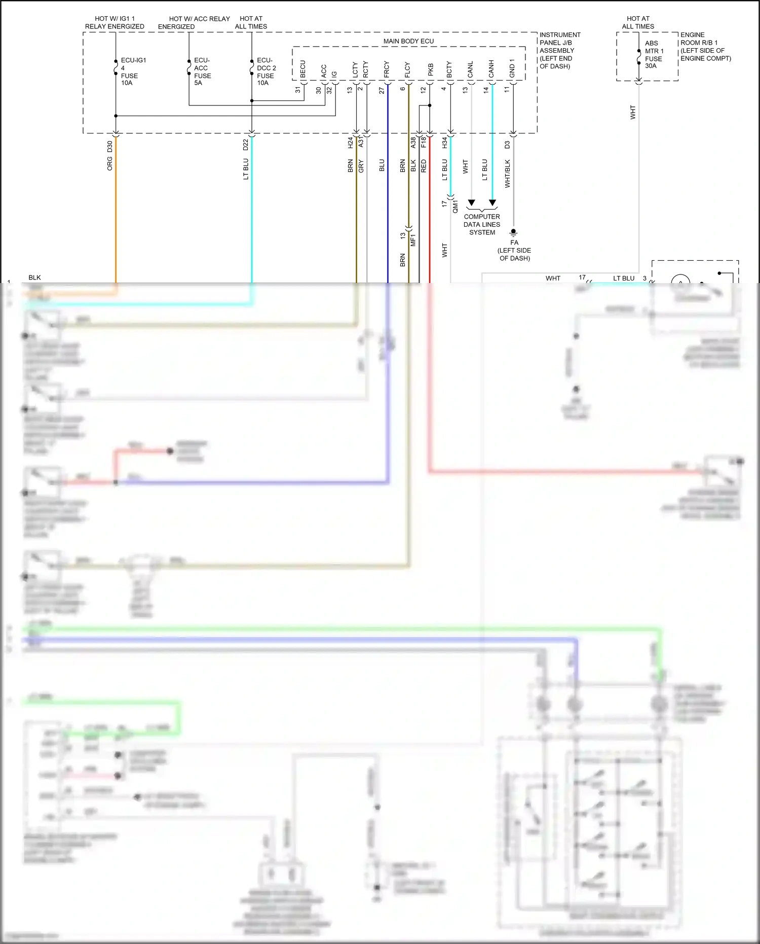 Toyota Prius IV (2015-2019) computer data lines system wiring diagram  (3 of 66)