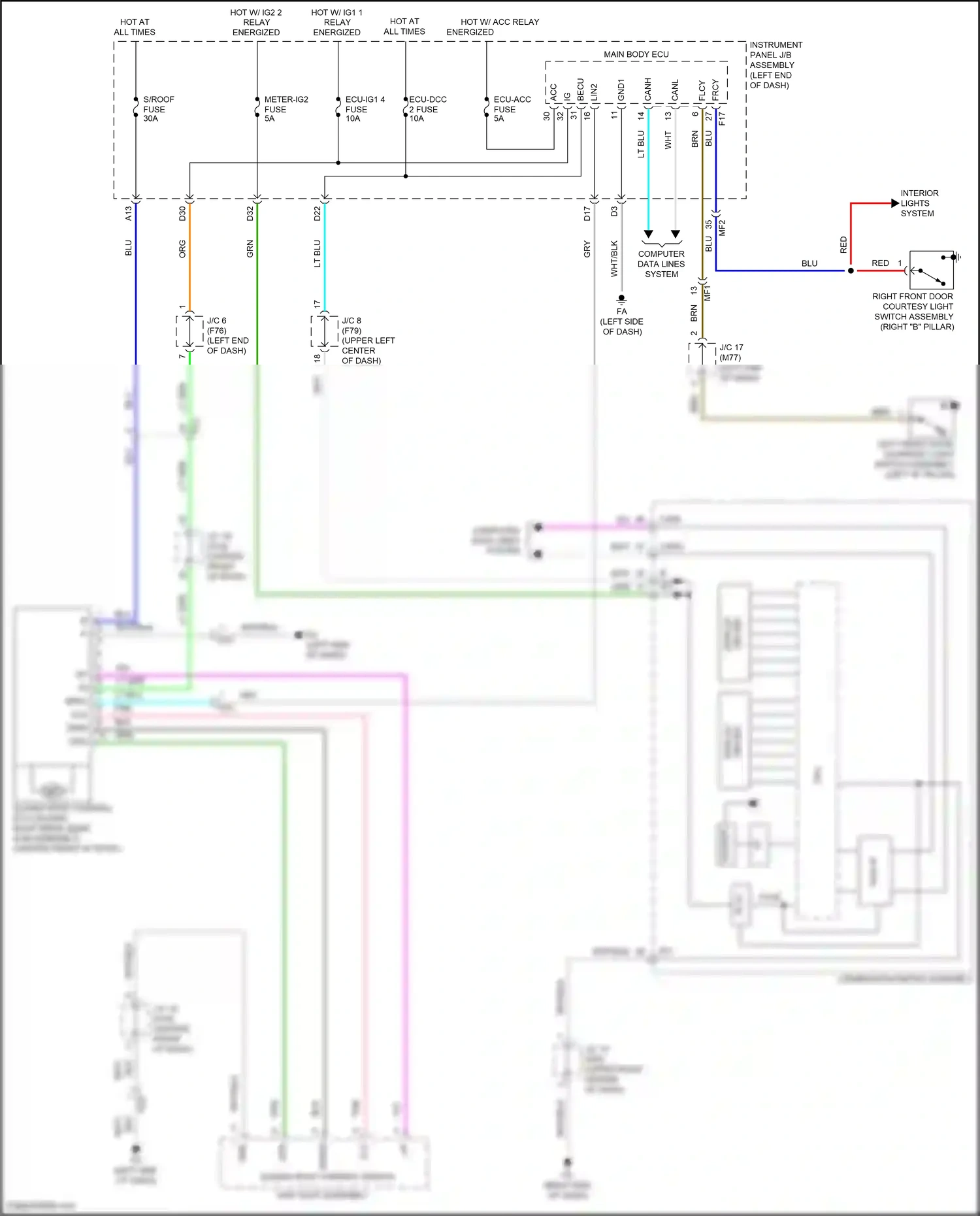 Toyota Prius IV (2015-2019) computer data lines system wiring diagram  (29 of 66)
