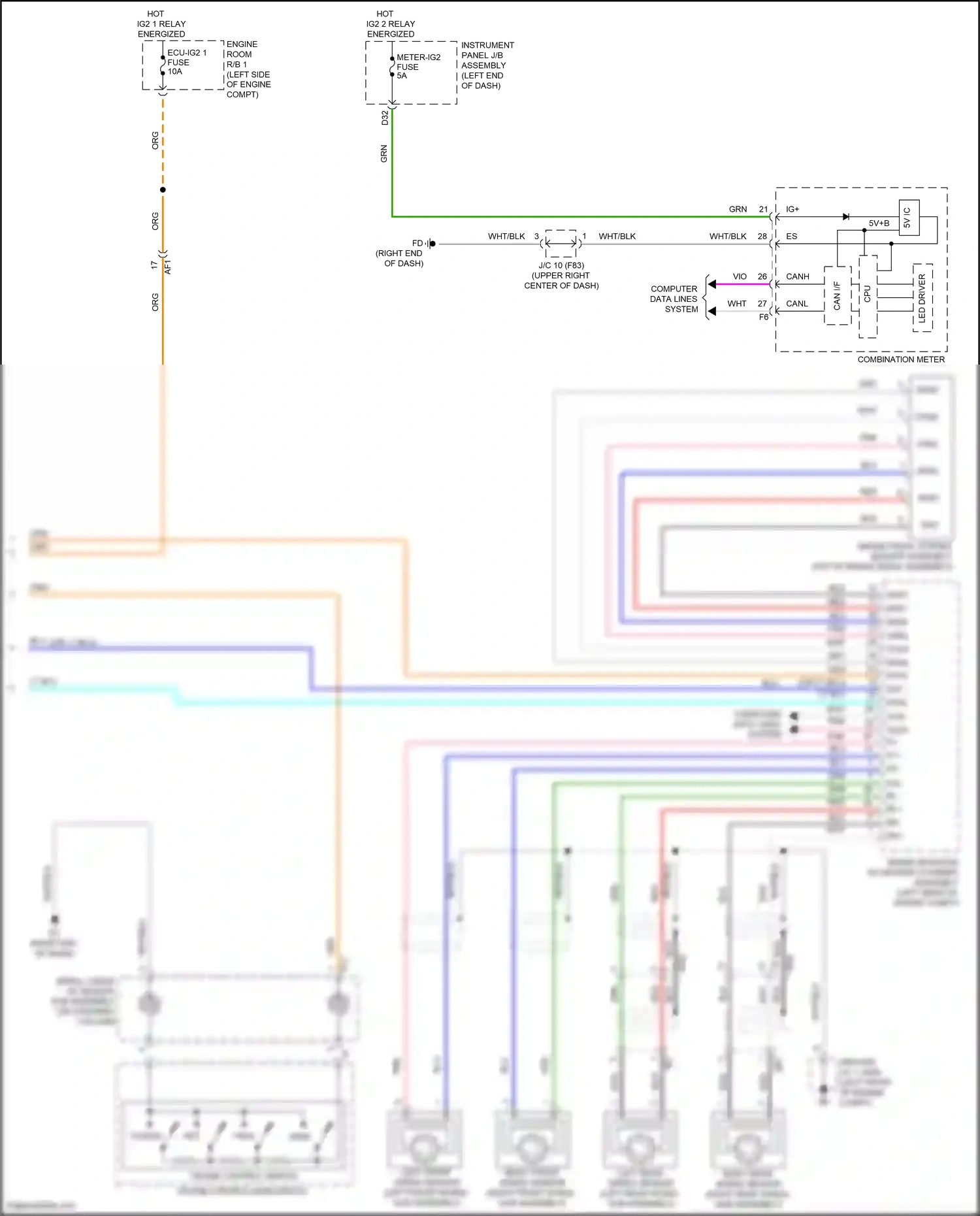 Toyota Prius IV (2015-2019) computer data lines system wiring diagram  (13 of 66)