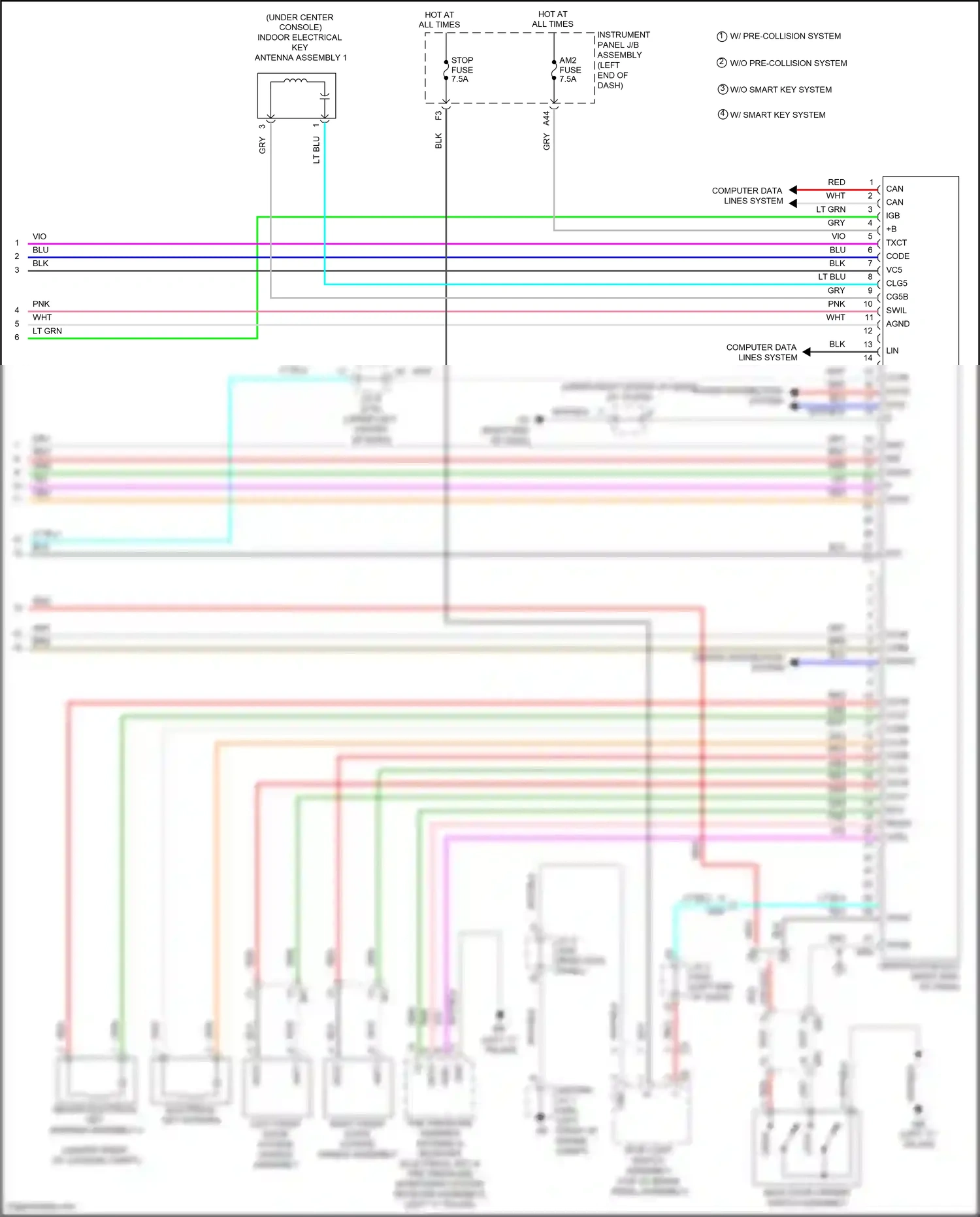 Toyota Prius IV (2015-2019) computer data lines system wiring diagram  (9 of 66)