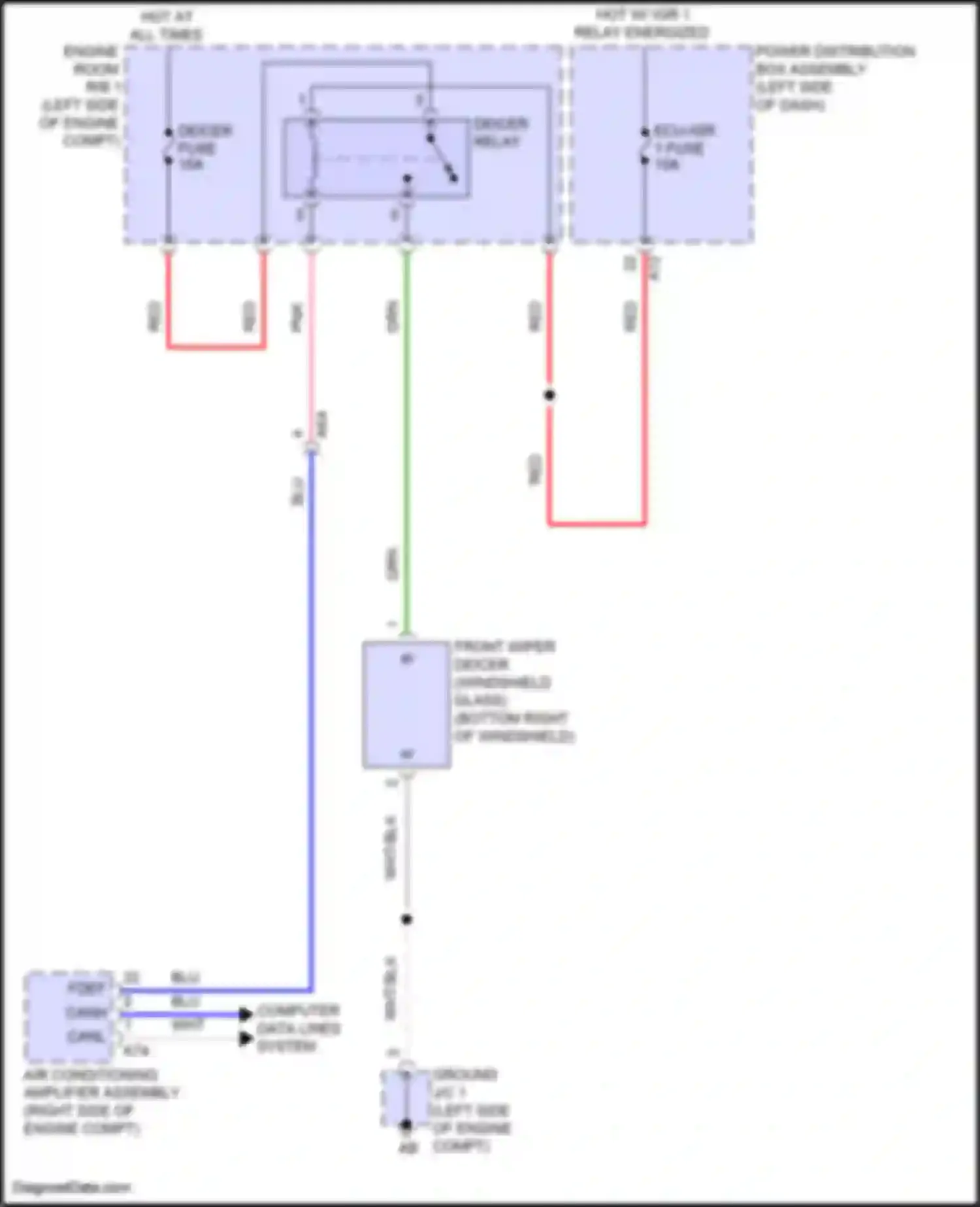 Prius Toyota V (2023-2024): Front deicer circuit