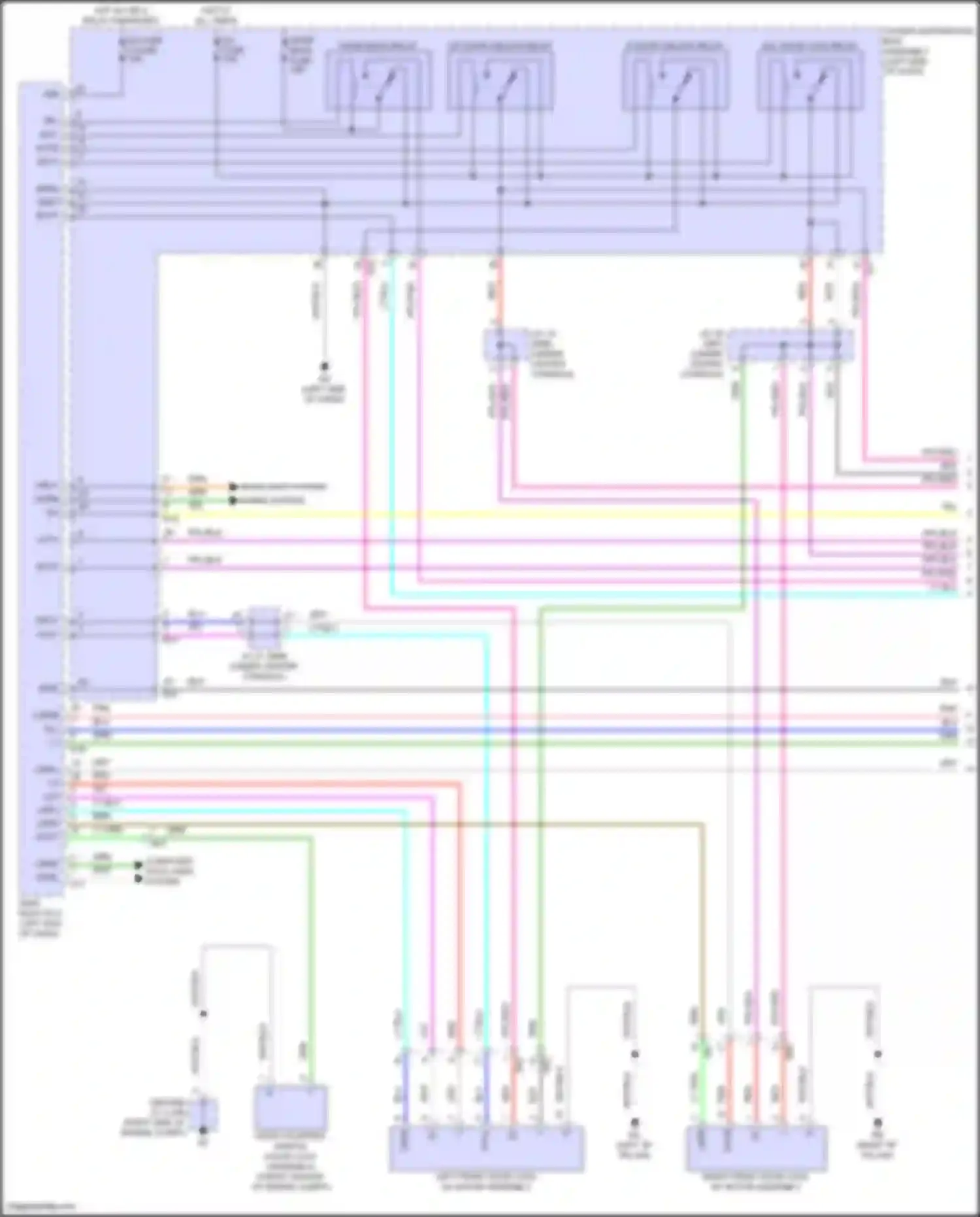 Prius Toyota V (2023-2024): Power door locks circuit, w/o smart key system (1 of 2)