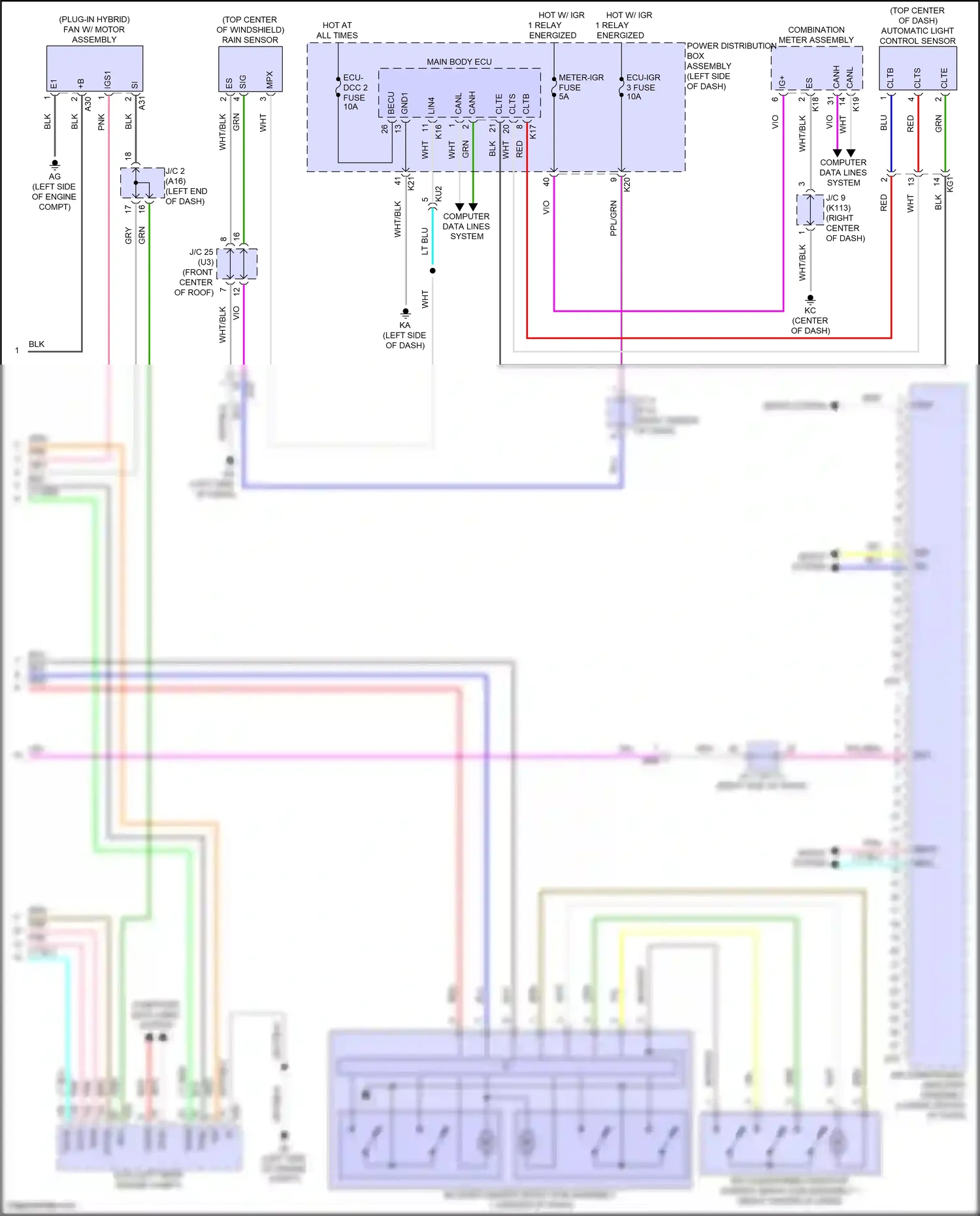 Toyota Prius V (2023-2024) automatic light control sensor wiring diagram  (1 of 3)