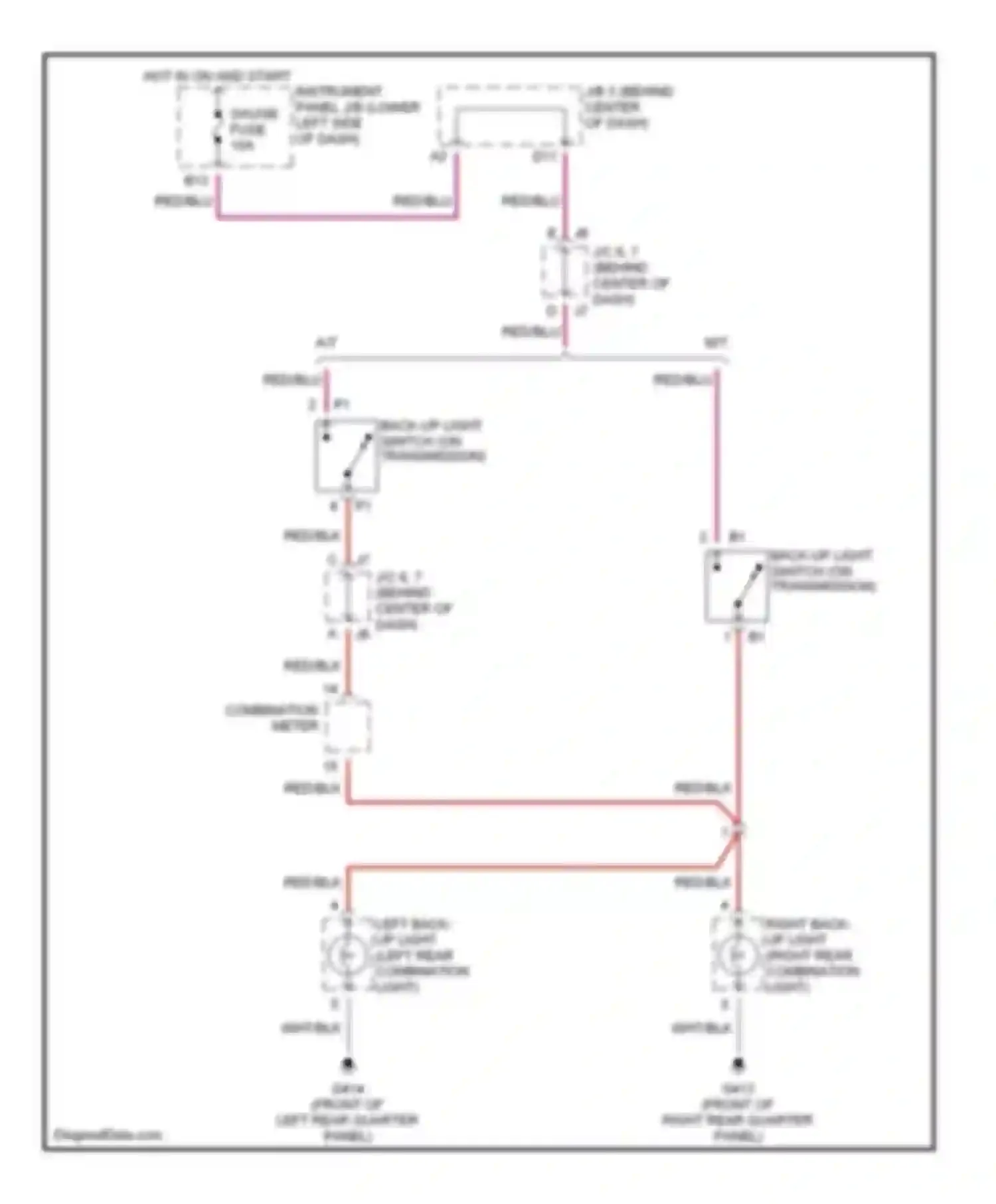RAV4 Toyota I (1994-2000): Back-up lamps circuit