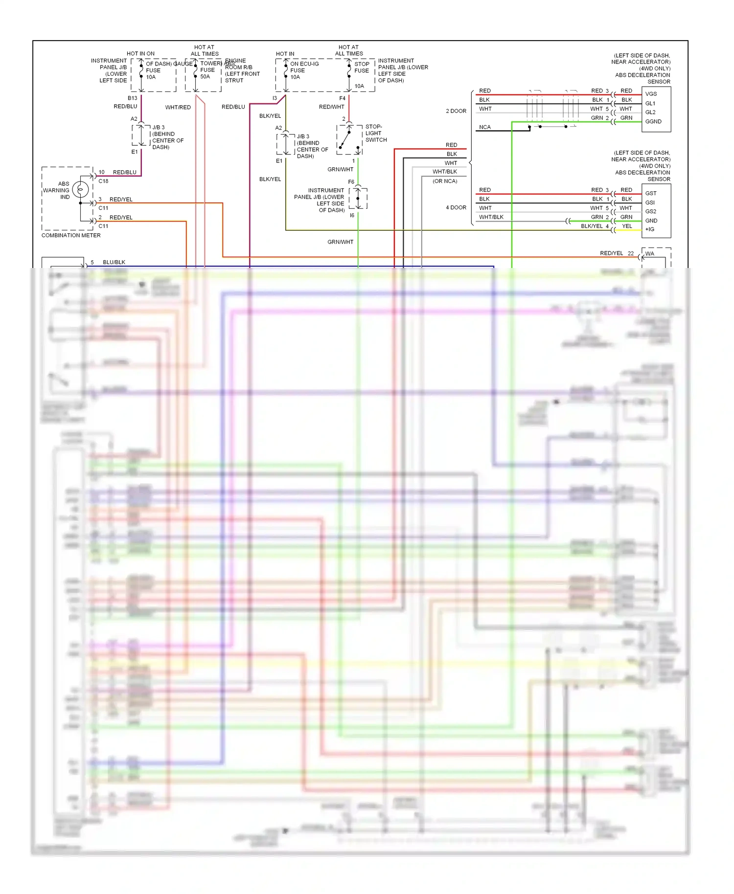 Toyota RAV4 I (1994-2000) abs deceleration sensor wiring diagram  (1 of 2)