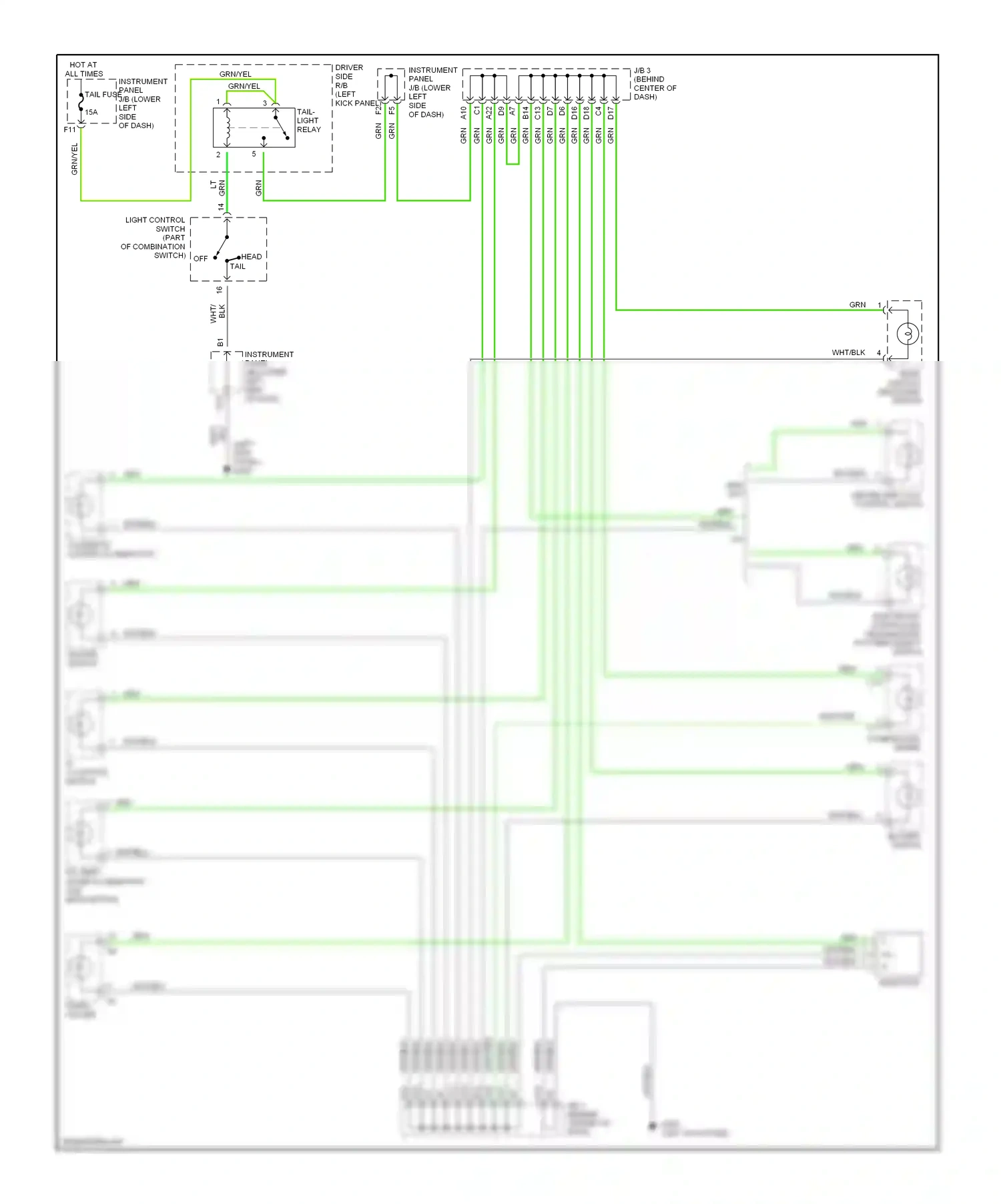 Toyota RAV4 I (1994-2000) center diff lock control switch wiring diagram  (1 of 1)