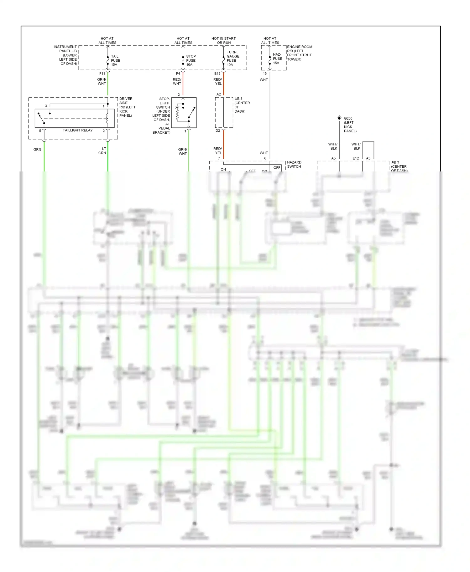 Toyota RAV4 I (1994-2000) combination switch light control switch wiring diagram  (1 of 1)