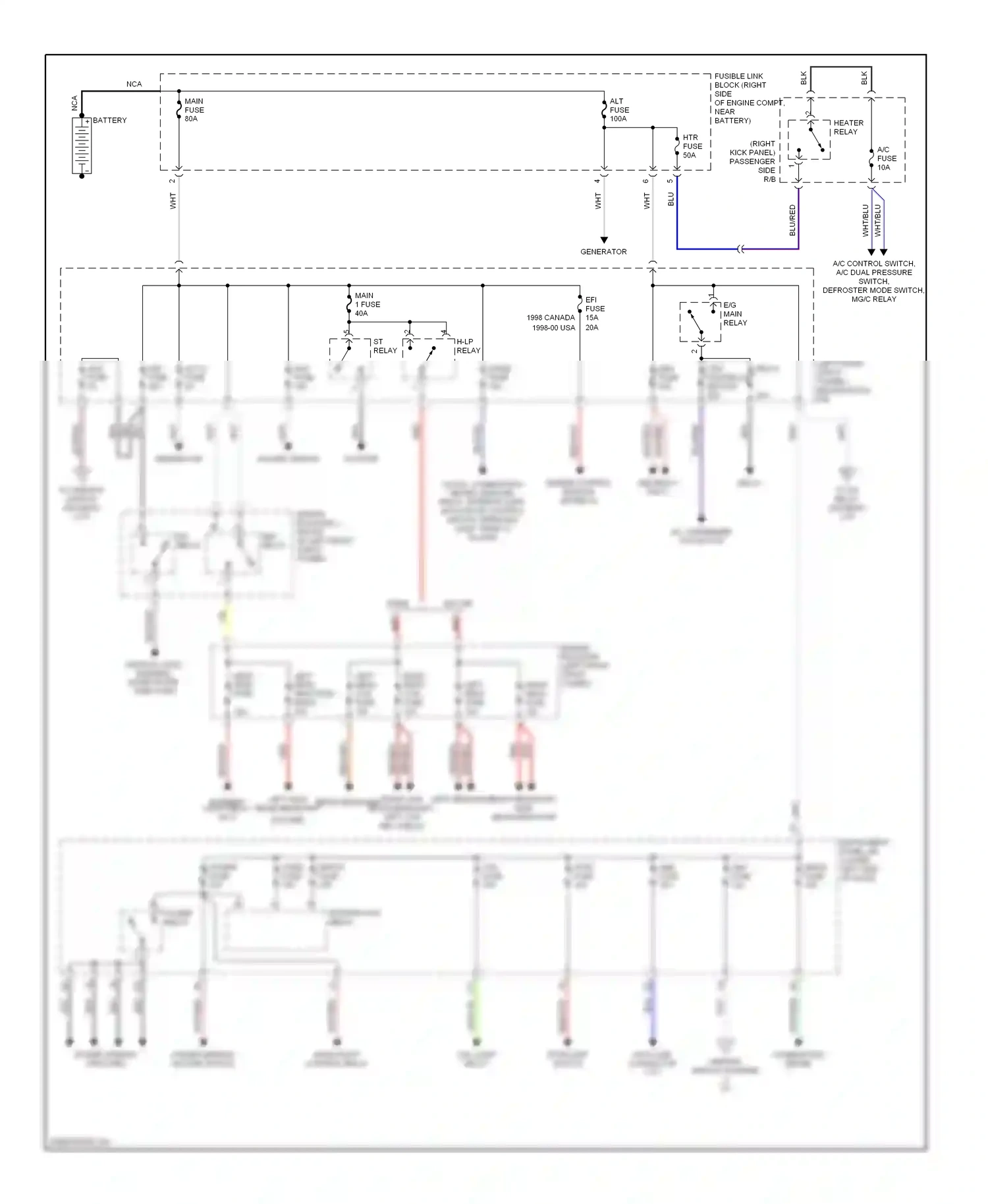 Toyota RAV4 I (1994-2000) engine control module, efi relay wiring diagram  (1 of 1)