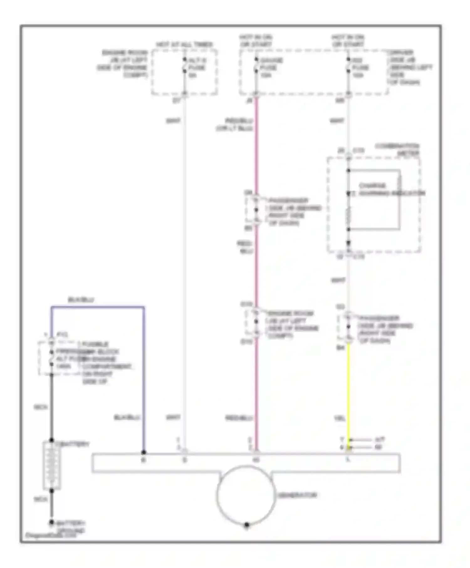 RAV4 Toyota II facelift (2003-2006): Charging circuit