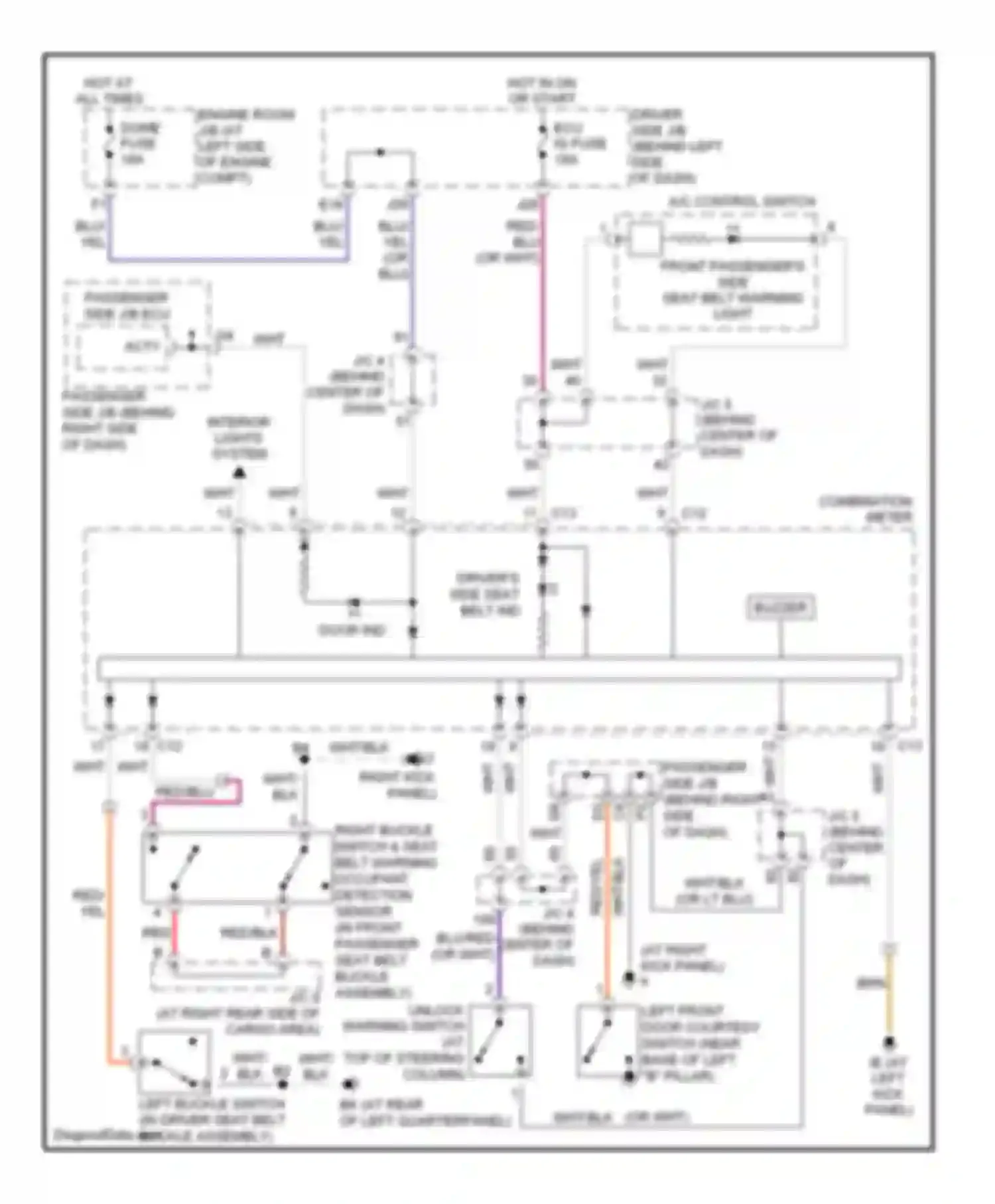 RAV4 Toyota II facelift (2003-2006): Warning systems circuit