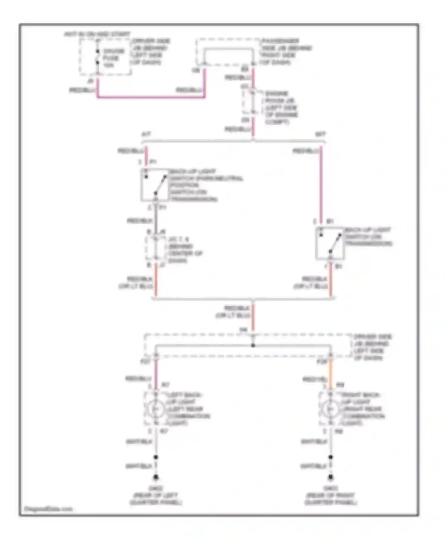 RAV4 Toyota II (2000-2003): Back-up lamps circuit