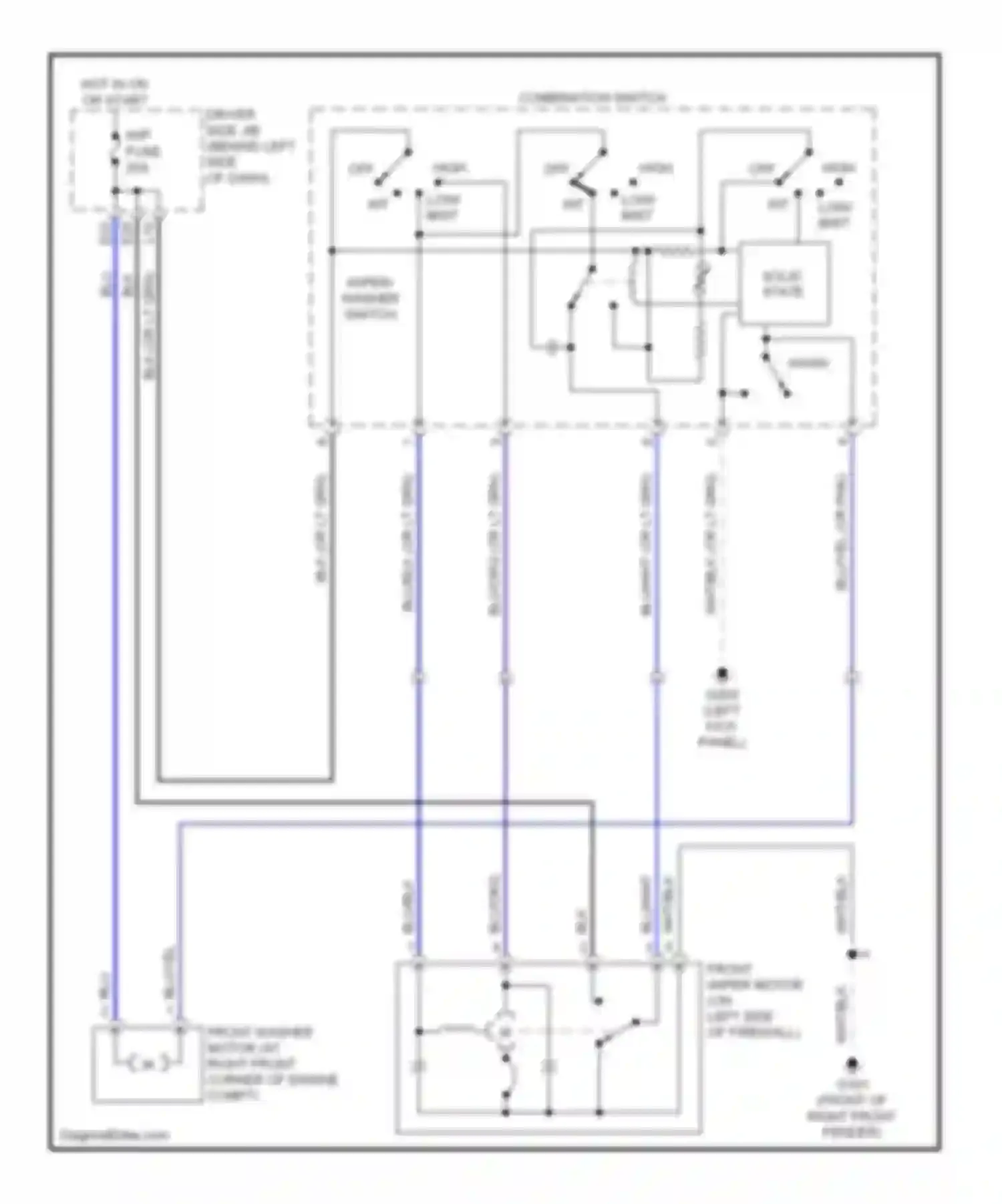 RAV4 Toyota II (2000-2003): Front wiper/washer circuit