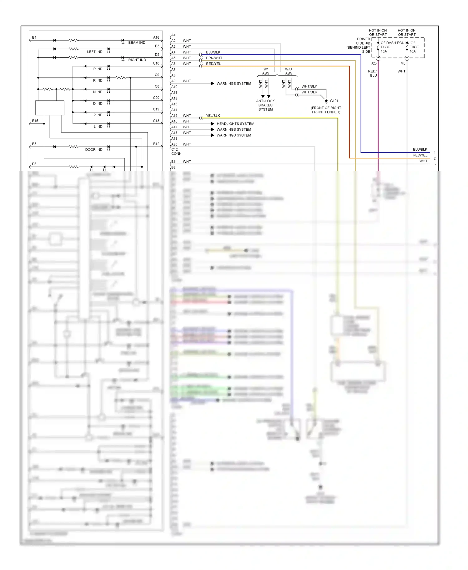 Toyota RAV4 II (2000-2003) engine controls system engine controls system wiring diagram  (1 of 1)