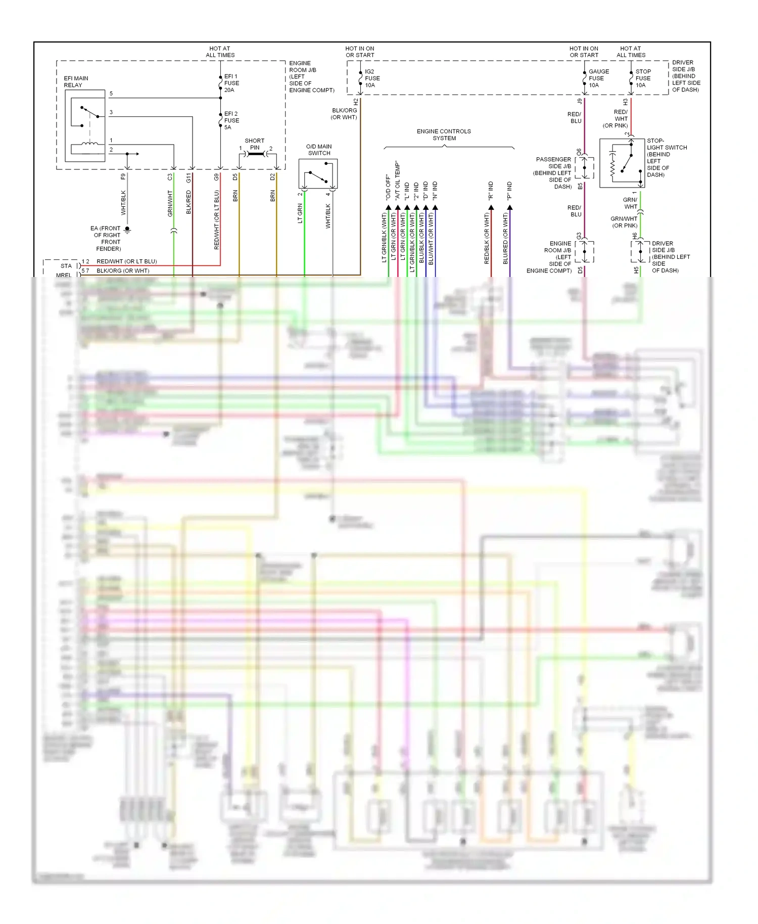 Toyota RAV4 II (2000-2003) engine controls system wiring diagram  (1 of 2)