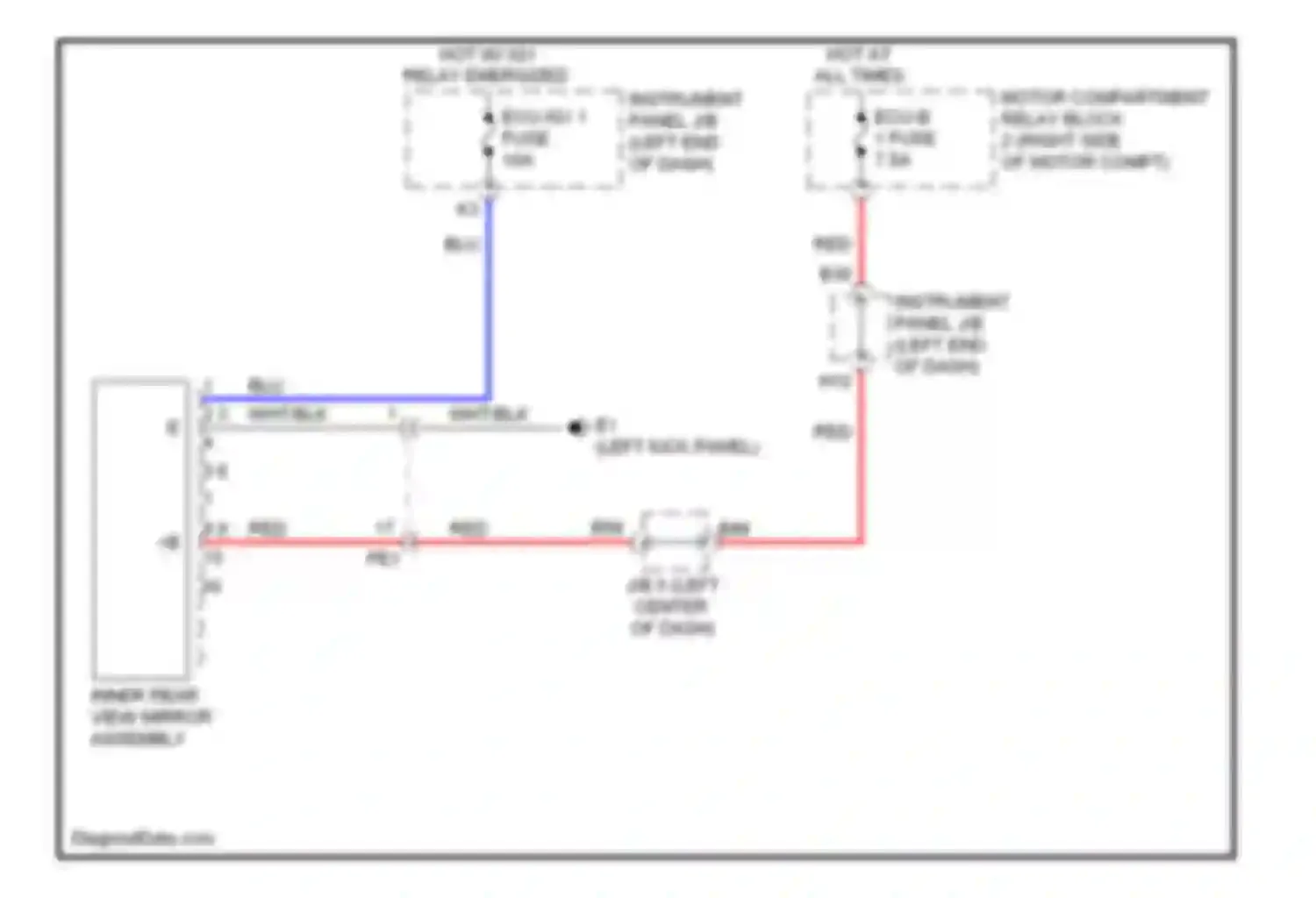 RAV4 Toyota III facelift (2010-2016): Electrochromic mirror circuit, ev