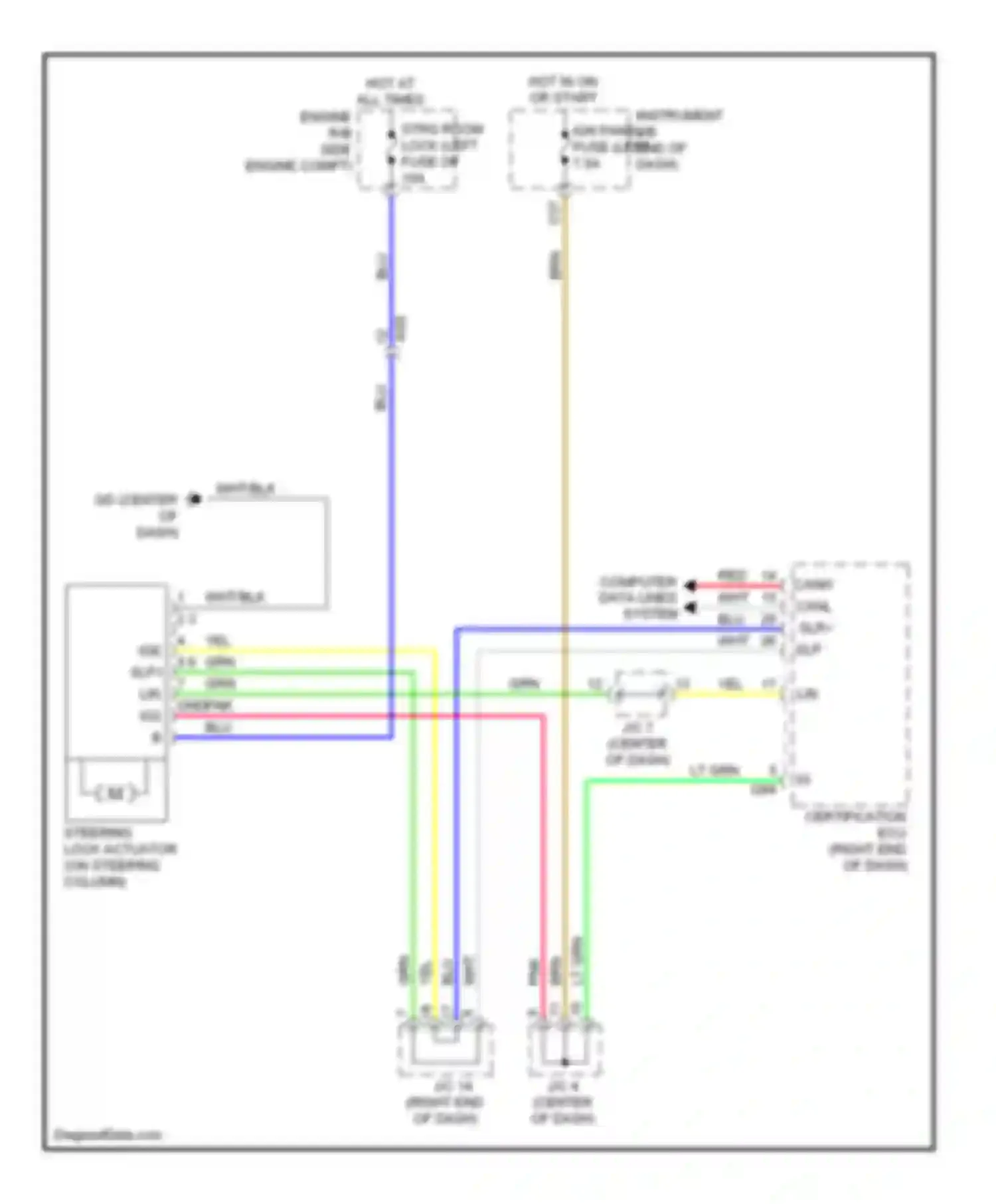 RAV4 Toyota III facelift (2010-2016): Steering column circuit, except ev