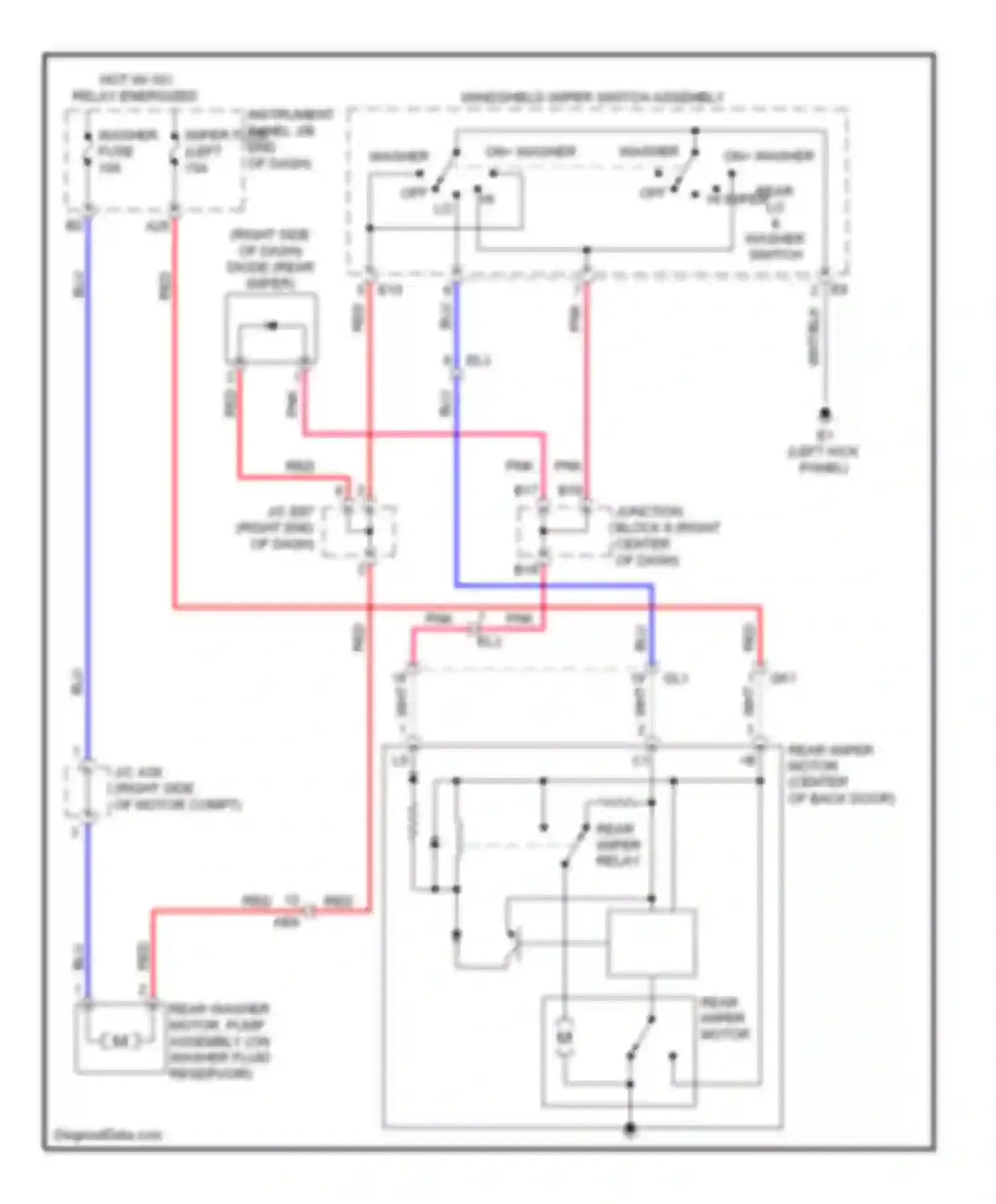 RAV4 Toyota III facelift (2010-2016): Rear wiper/washer circuit, ev