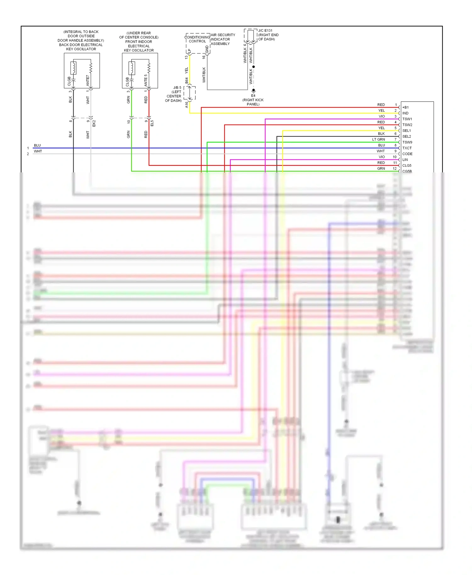 Toyota RAV4 III facelift (2010-2016) air security conditioning indicator control assembly wiring diagram  (1 of 2)