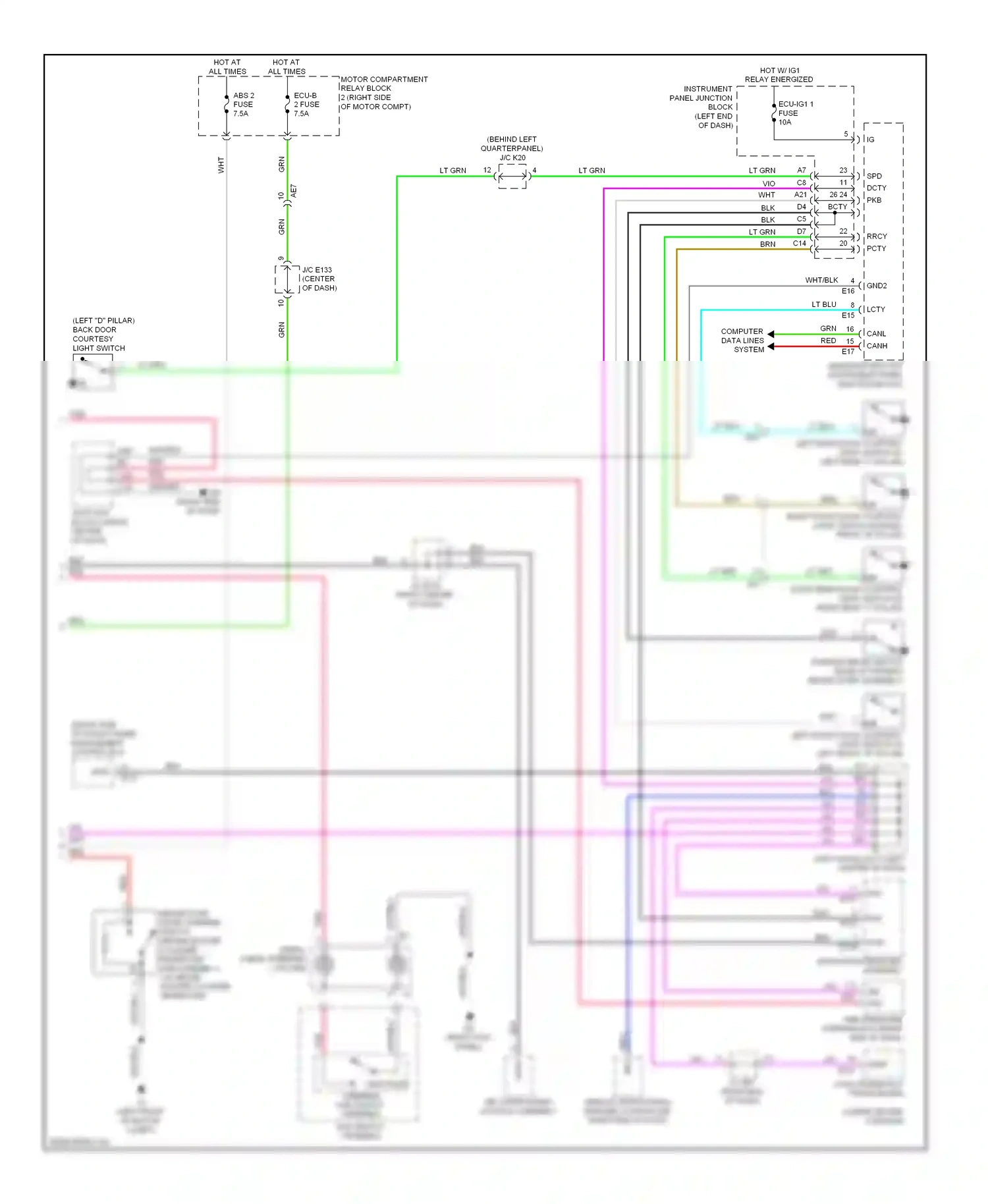 Toyota RAV4 III facelift (2010-2016) computer data lines wiring diagram  (3 of 4)