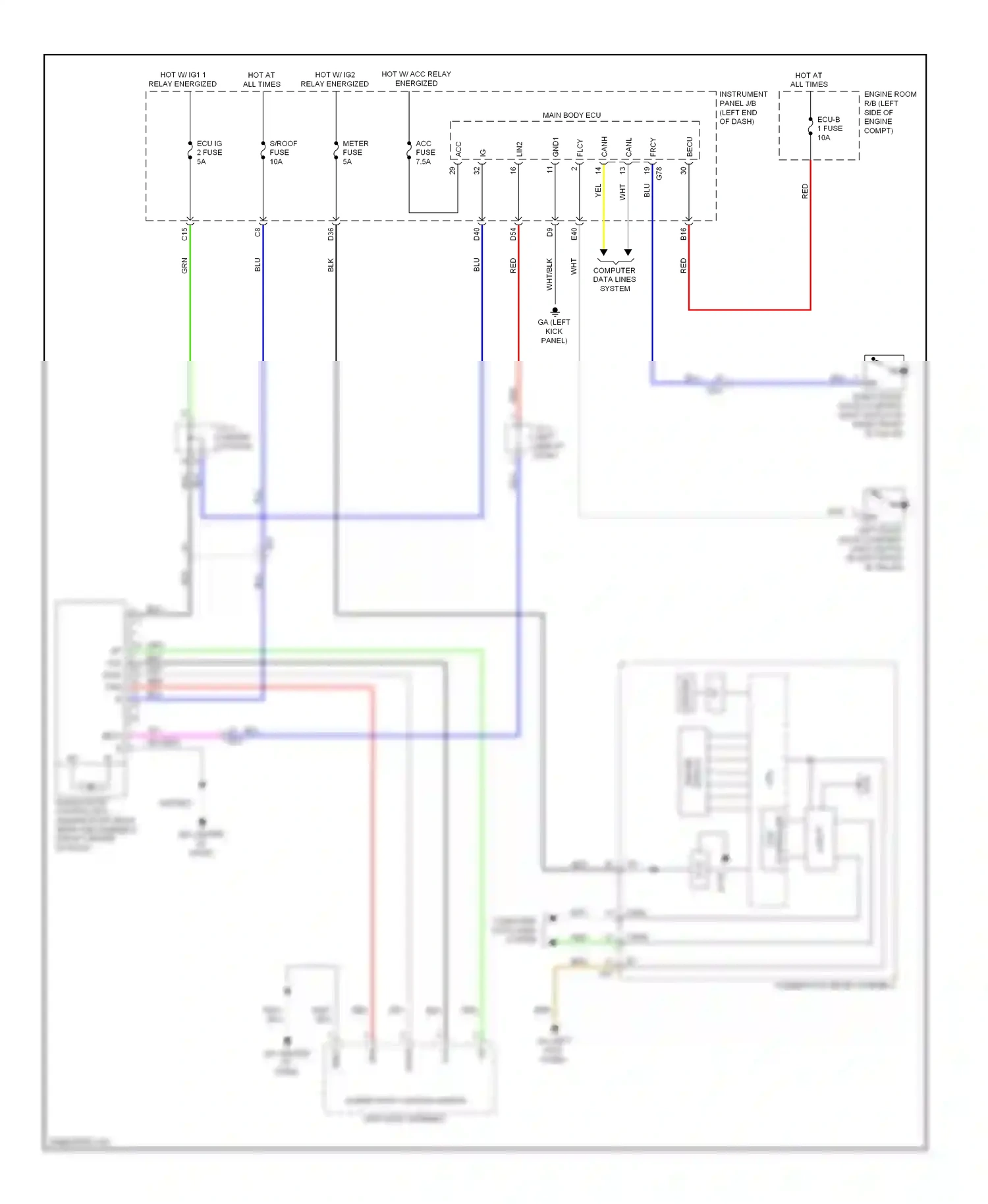 Toyota RAV4 III facelift (2010-2016) controller wiring diagram  (4 of 4)