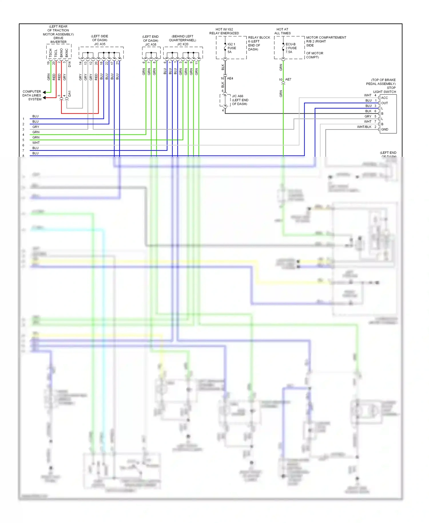 Toyota RAV4 III facelift (2010-2016) light control switch headlamp dimmer switch assembly wiring diagram  (1 of 1)