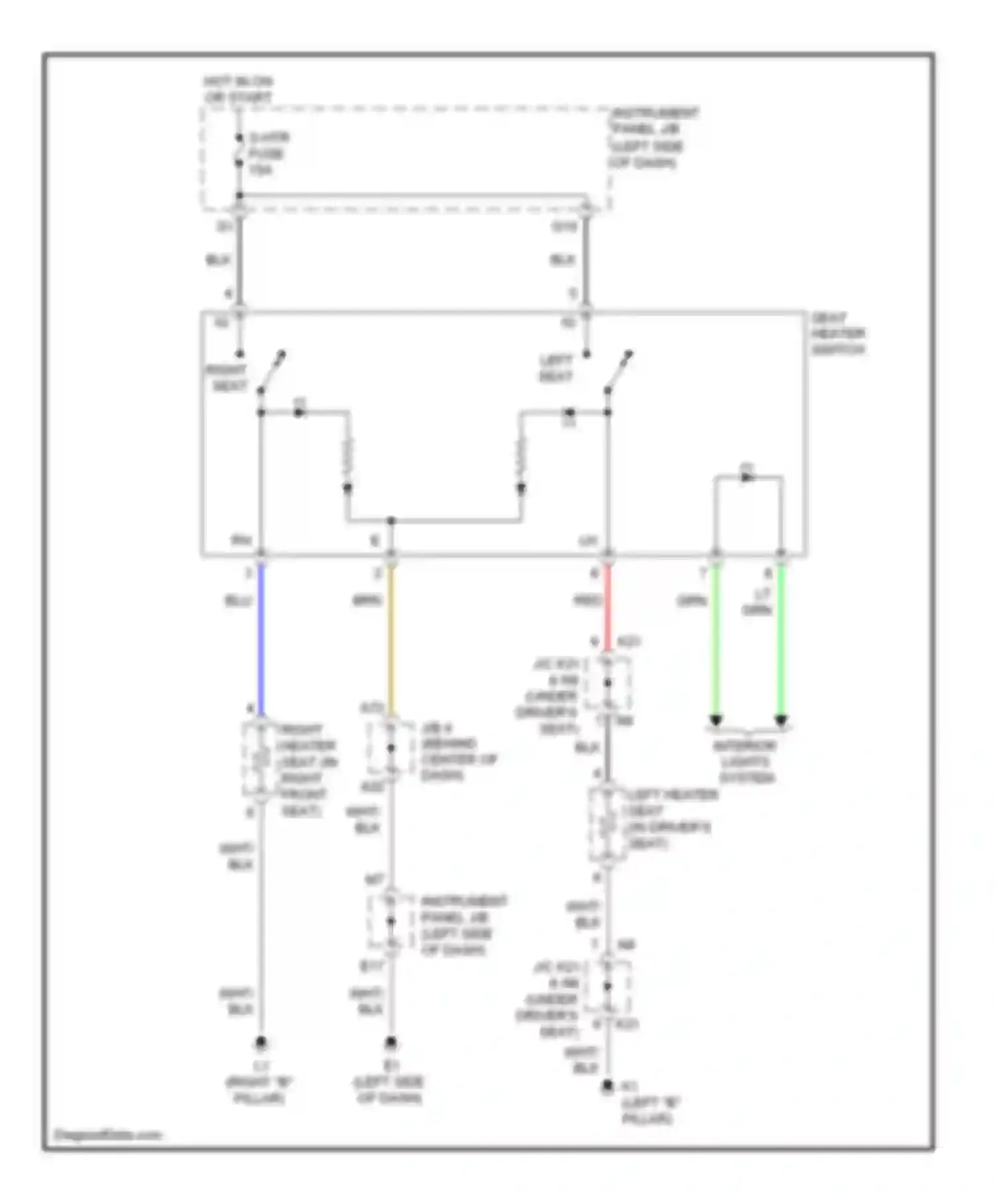 RAV4 Toyota III (2005-2010): Heated seats circuit