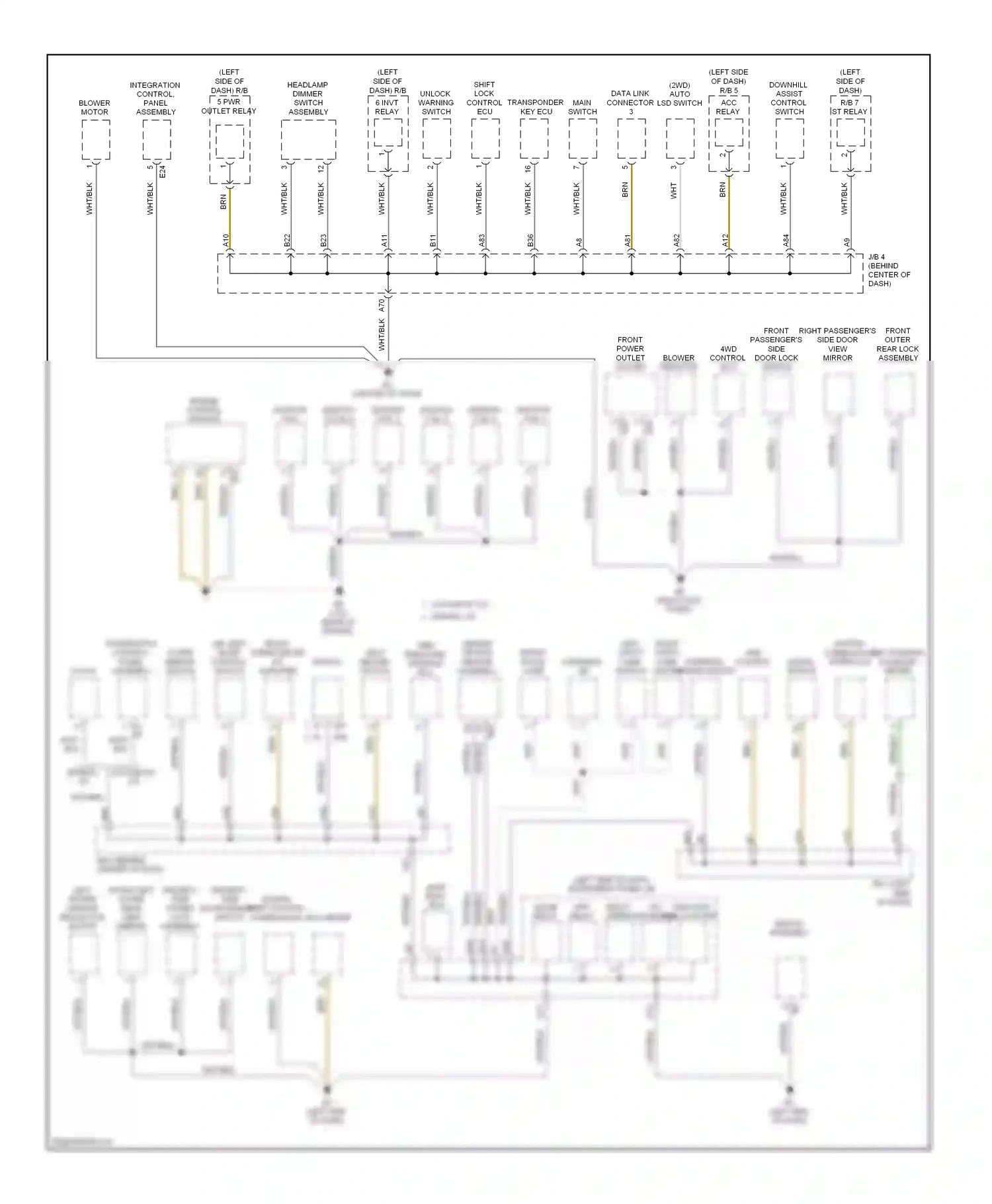 Toyota RAV4 III (2005-2010) integration control, panel assembly wiring diagram  (6 of 9)