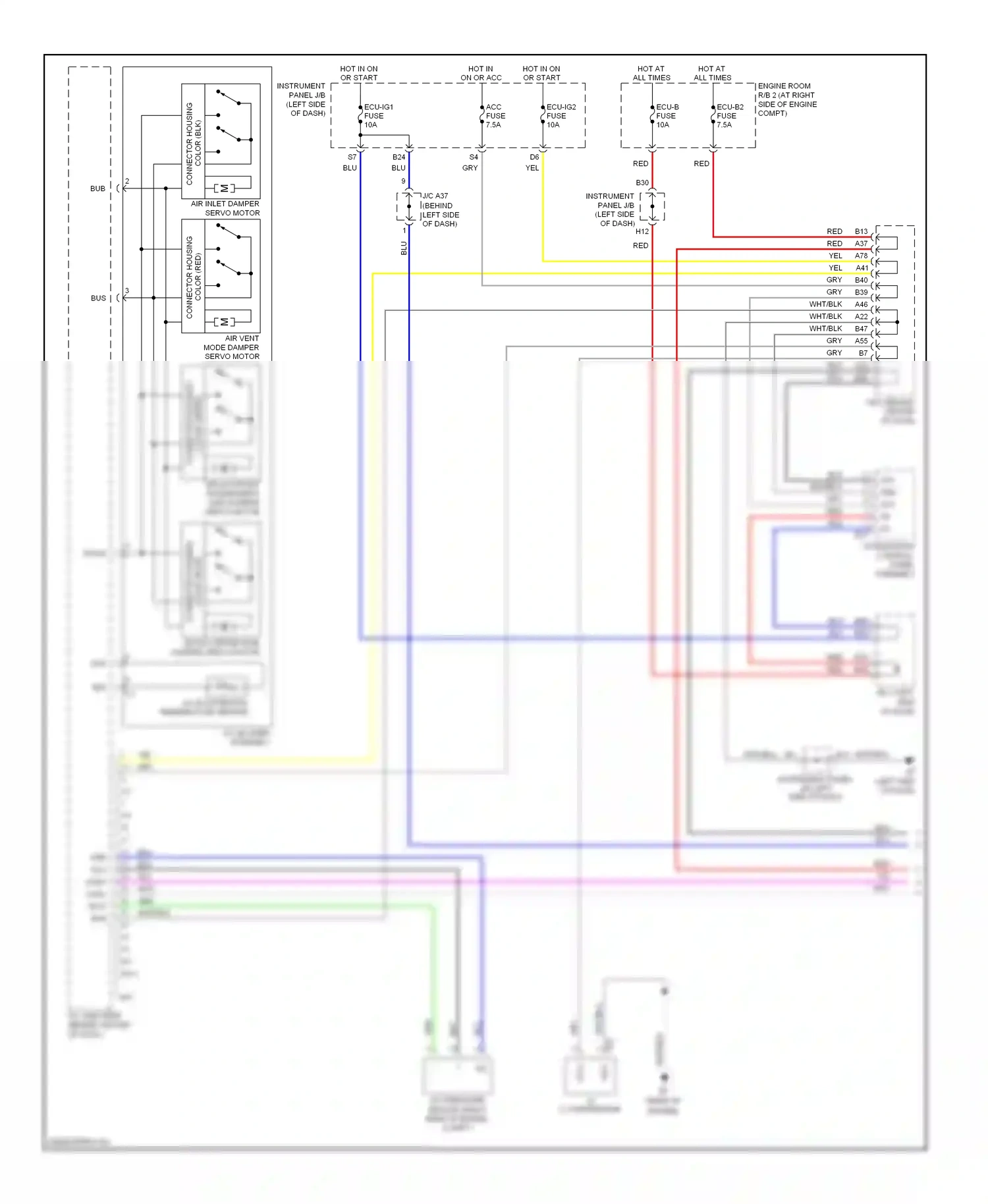 Toyota RAV4 III (2005-2010) integration control, panel assembly wiring diagram  (1 of 9)
