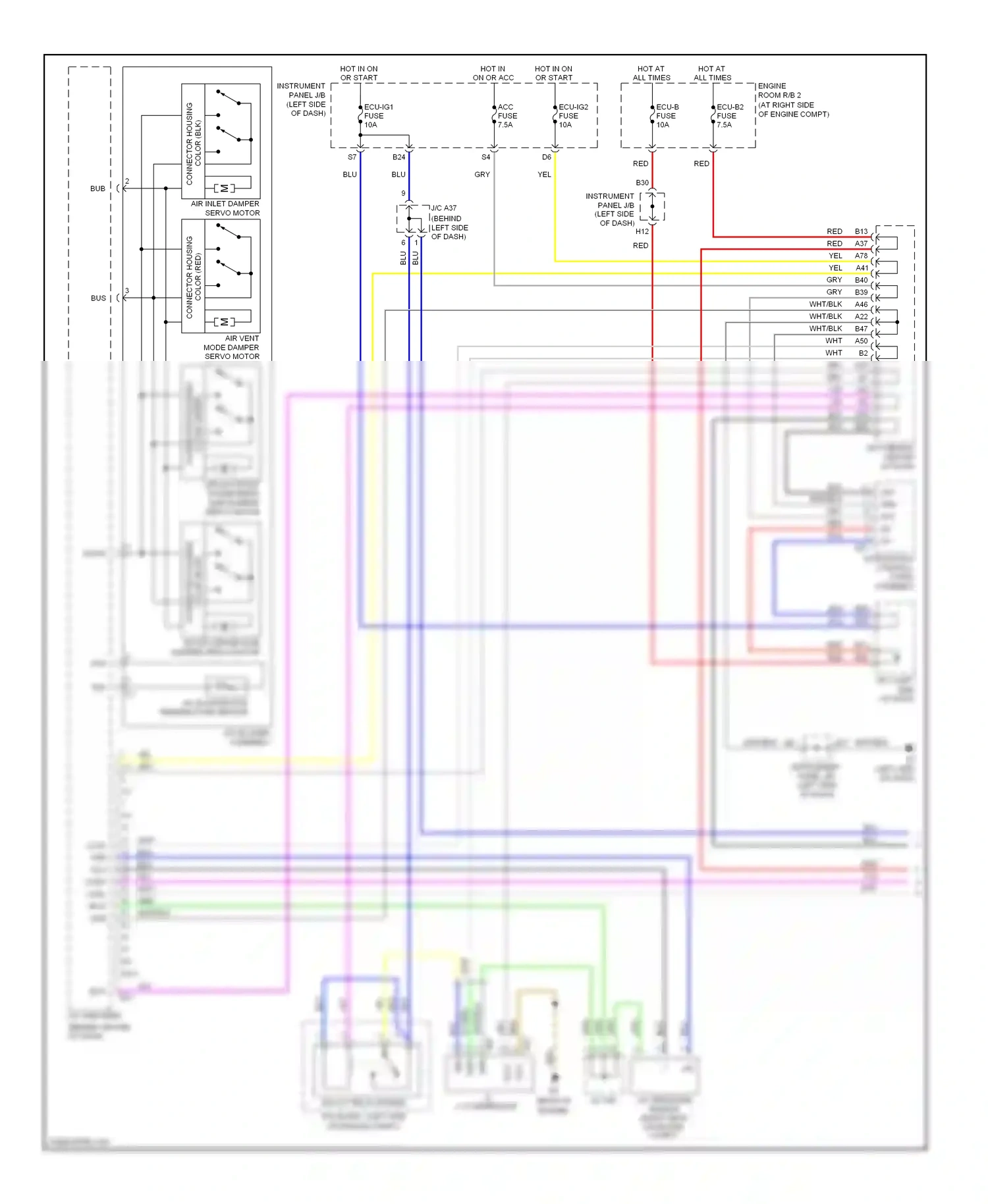 Toyota RAV4 III (2005-2010) integration control, panel assembly wiring diagram  (3 of 9)