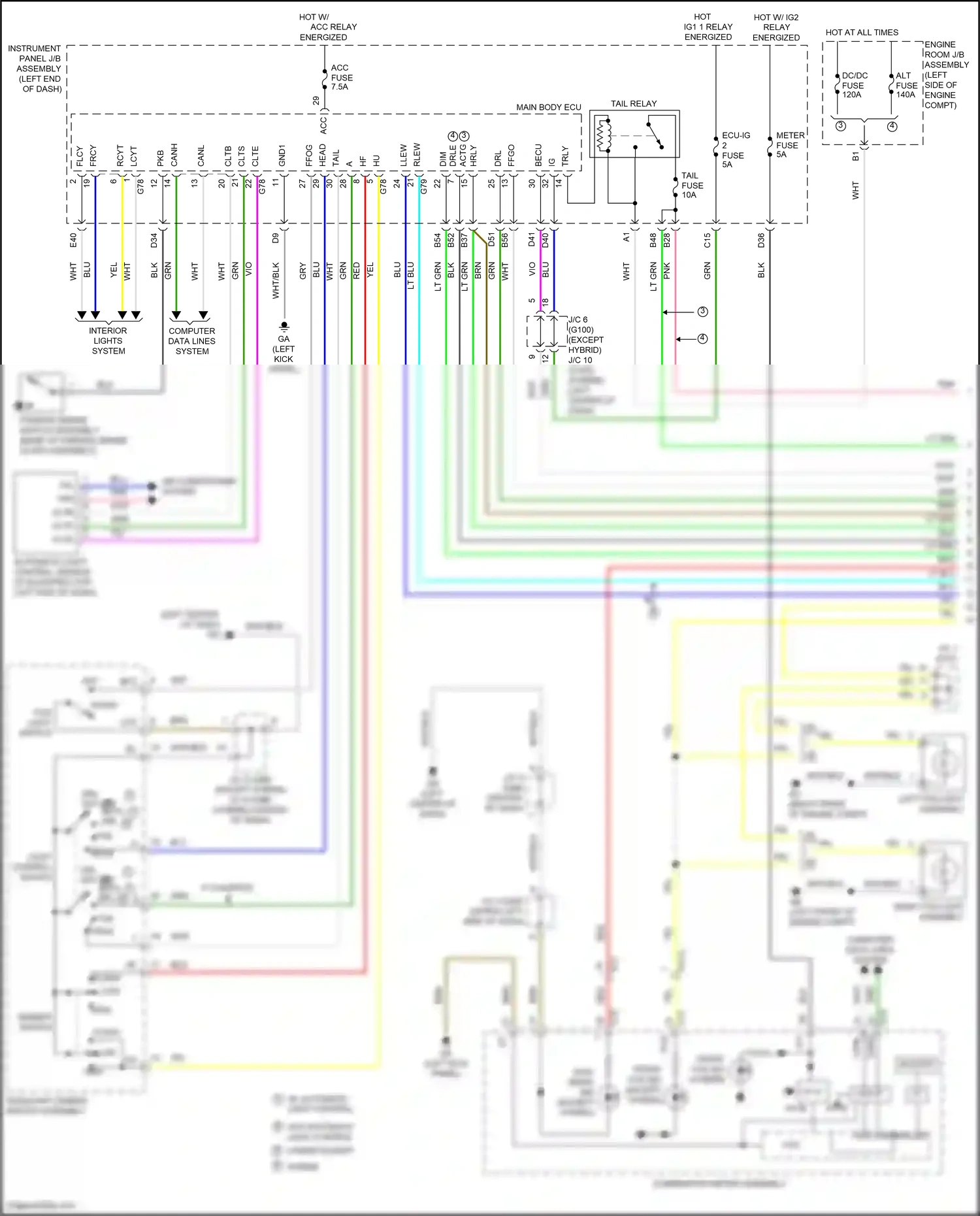 Toyota RAV4 IV facelift (2015-2019) automatic light control sensor wiring diagram  (2 of 2)