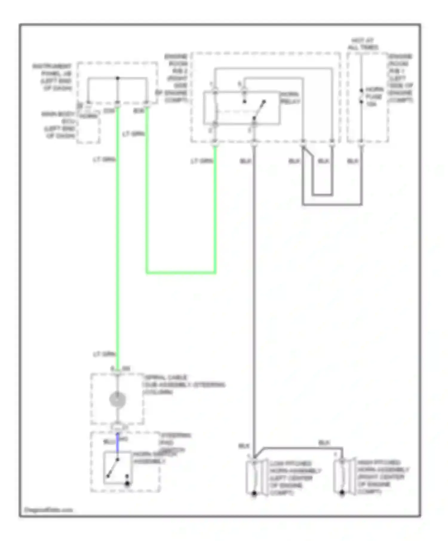 RAV4 Toyota IV (2012-2015): Horn circuit, except ev