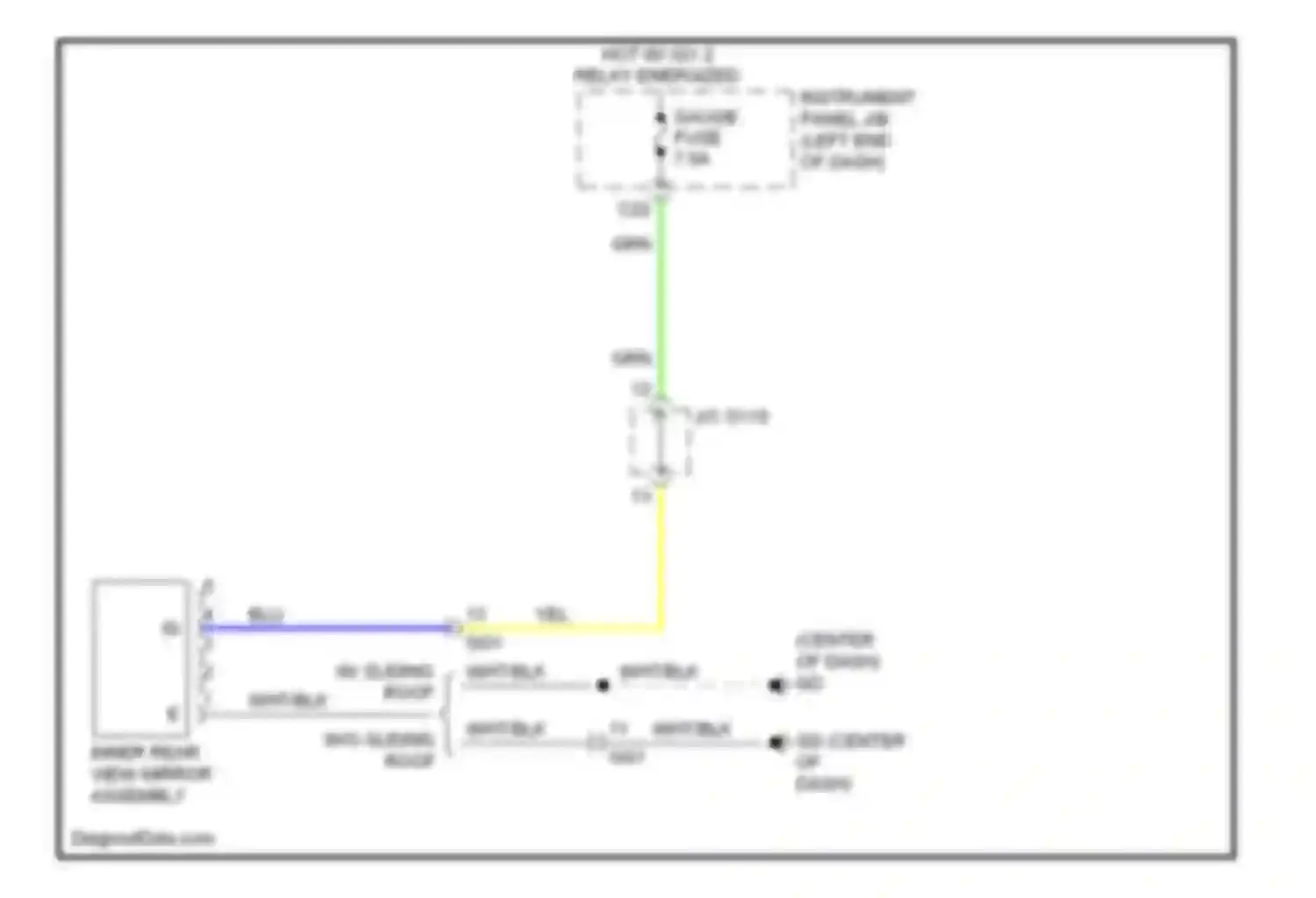 RAV4 Toyota IV (2012-2015): Electrochromic mirror circuit, except ev