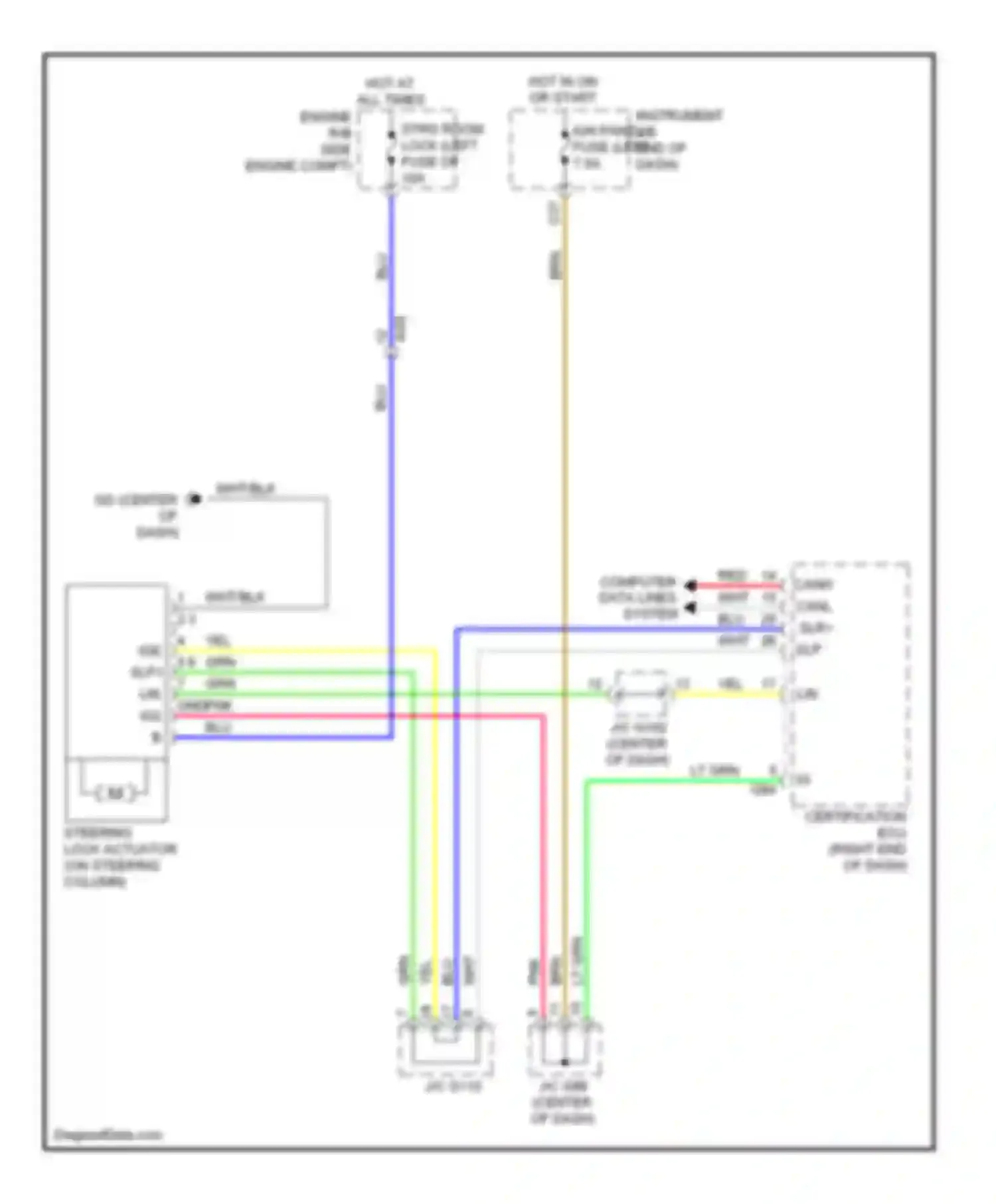 RAV4 Toyota IV (2012-2015): Steering column circuit, except ev
