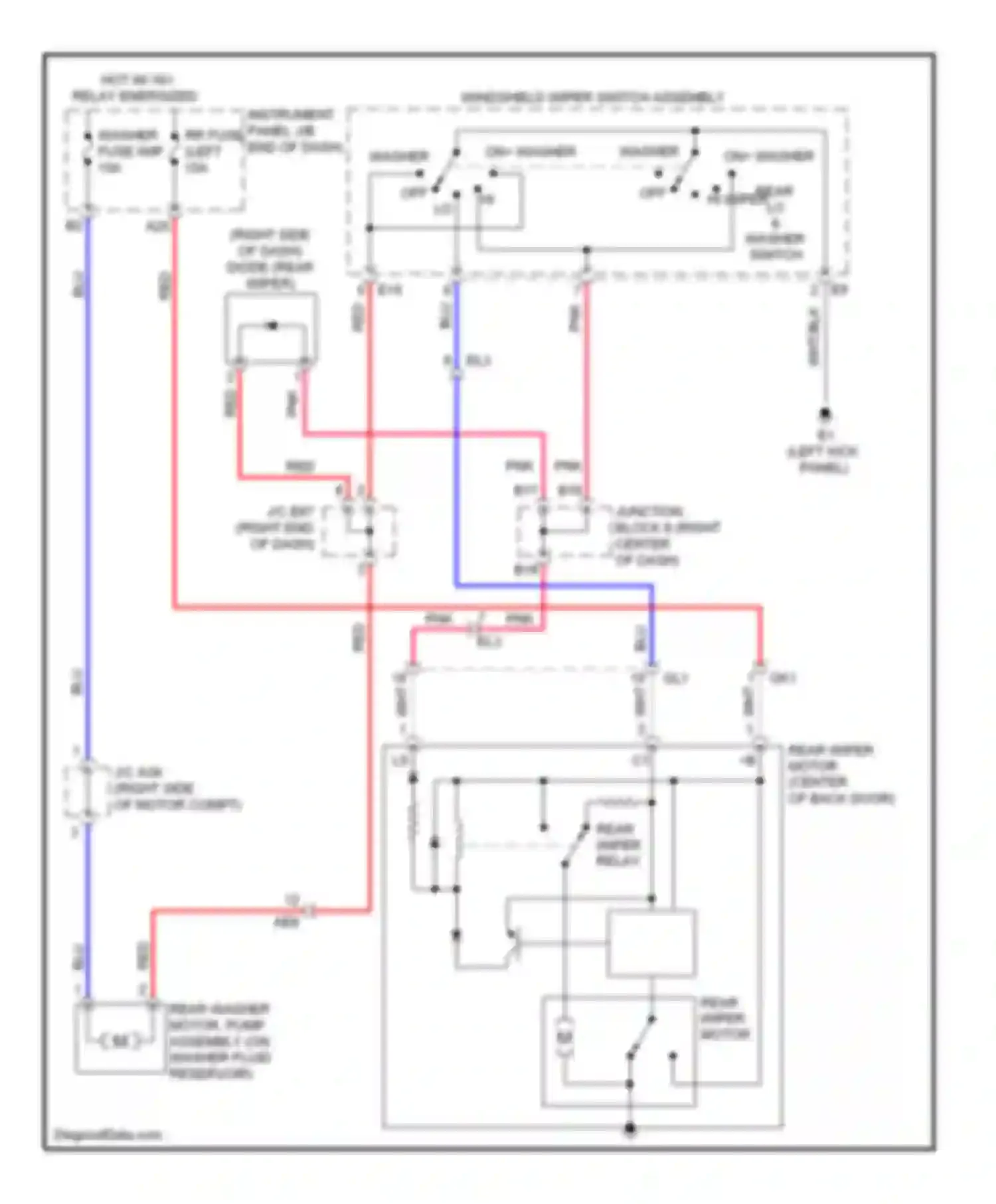 RAV4 Toyota IV (2012-2015): Rear wiper/washer circuit, ev