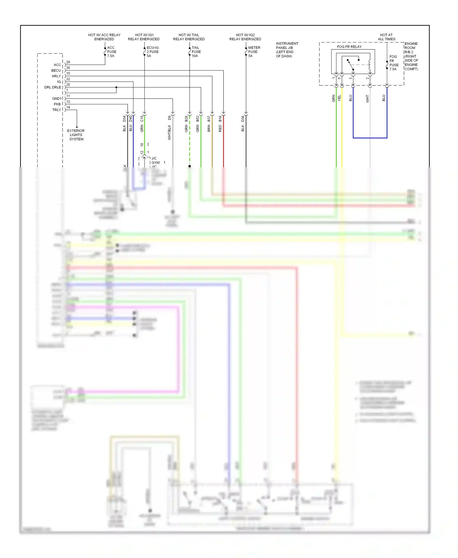 Toyota RAV4 IV (2012-2015) automatic light control sensor (w/ automatic light control) (top left of dash) wiring diagram  (1 of 1)
