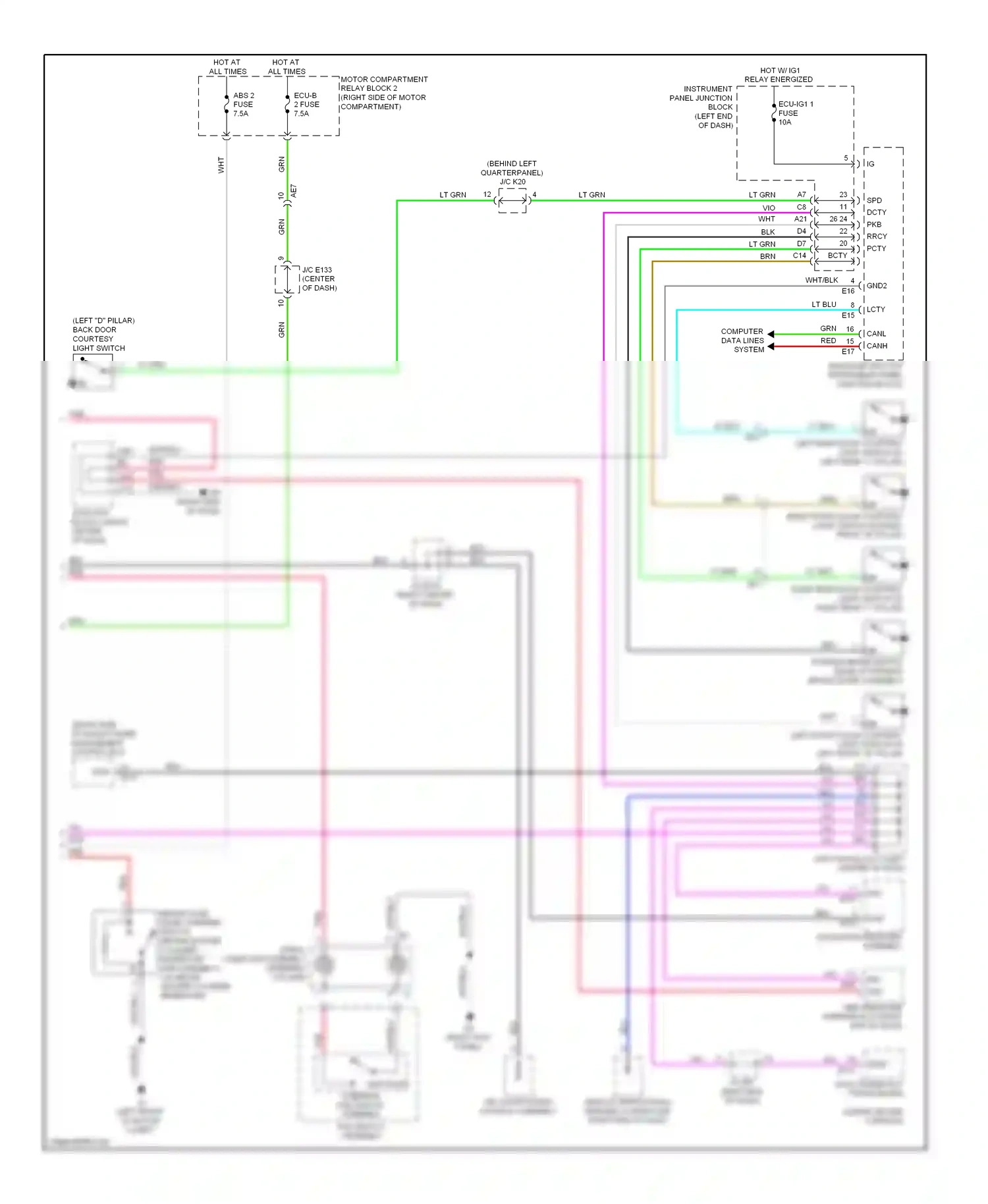 Toyota RAV4 IV (2012-2015) computer data lines wiring diagram  (3 of 5)