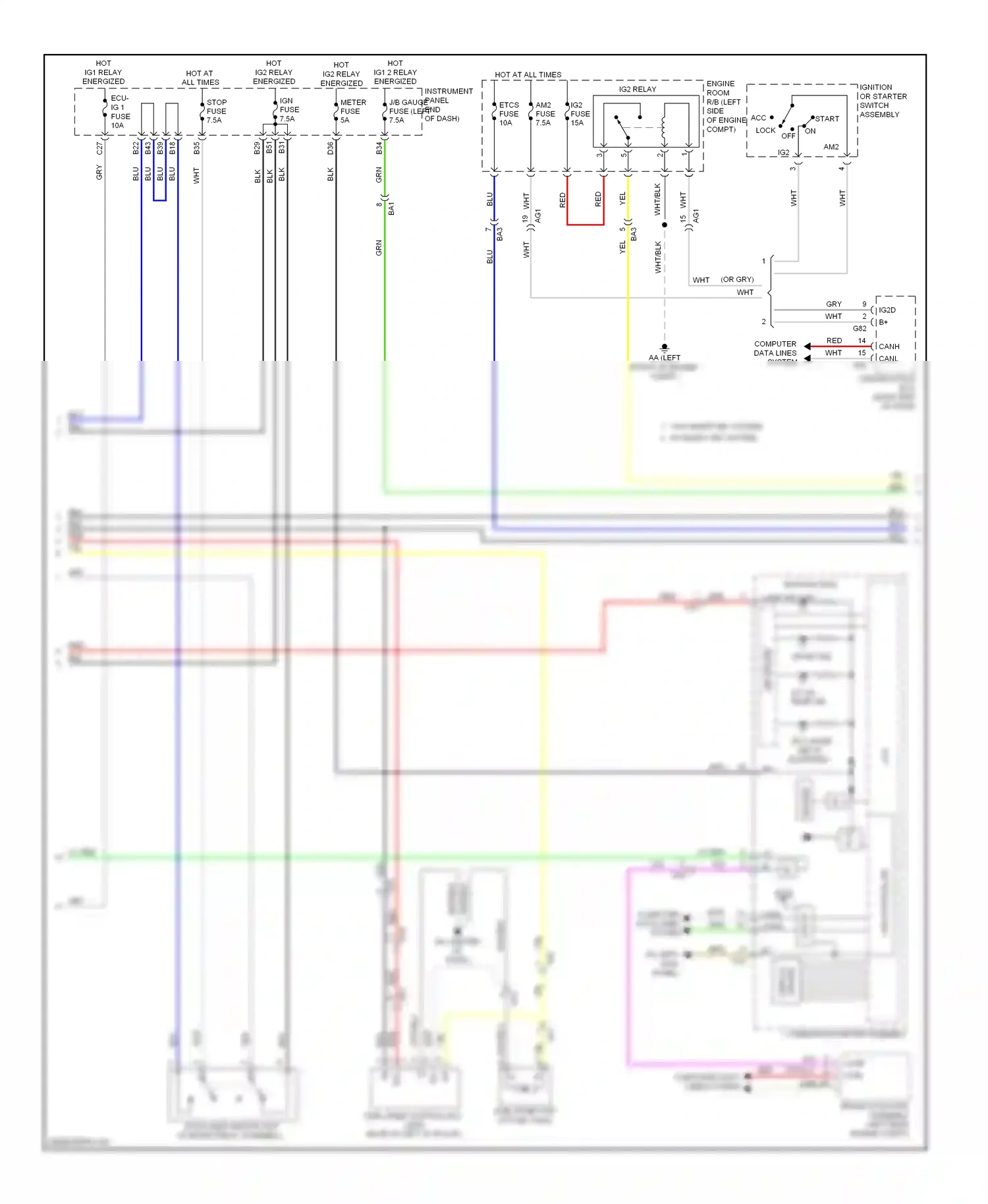 Toyota RAV4 IV (2012-2015) engine compt) wiring diagram  (2 of 2)
