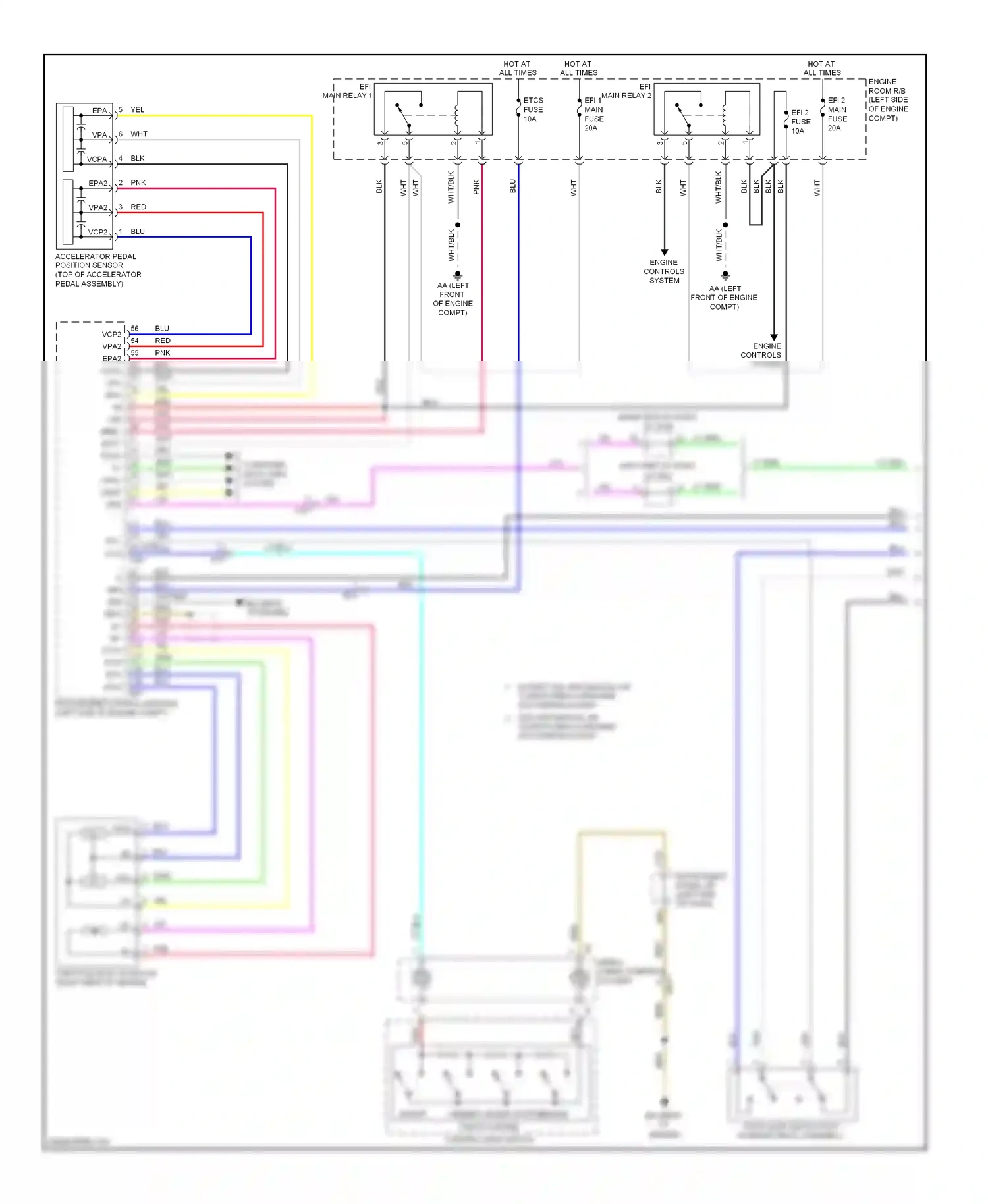 Toyota RAV4 IV (2012-2015) engine controls system wiring diagram  (2 of 8)
