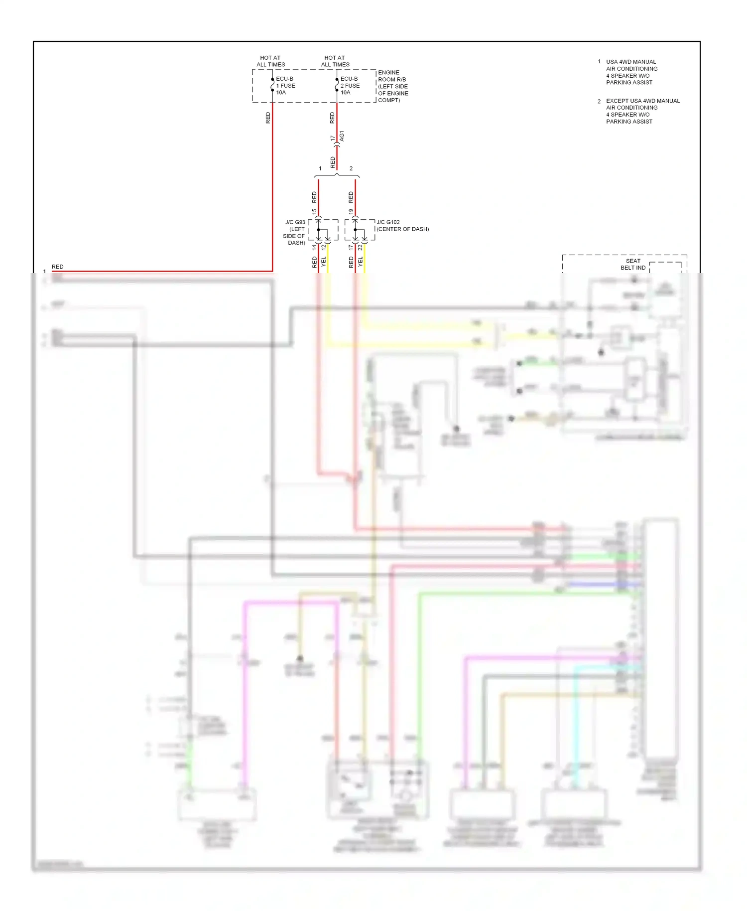 Toyota RAV4 IV (2012-2015) left occupant classification sensor (under left side of front passenger's seat) wiring diagram  (1 of 1)